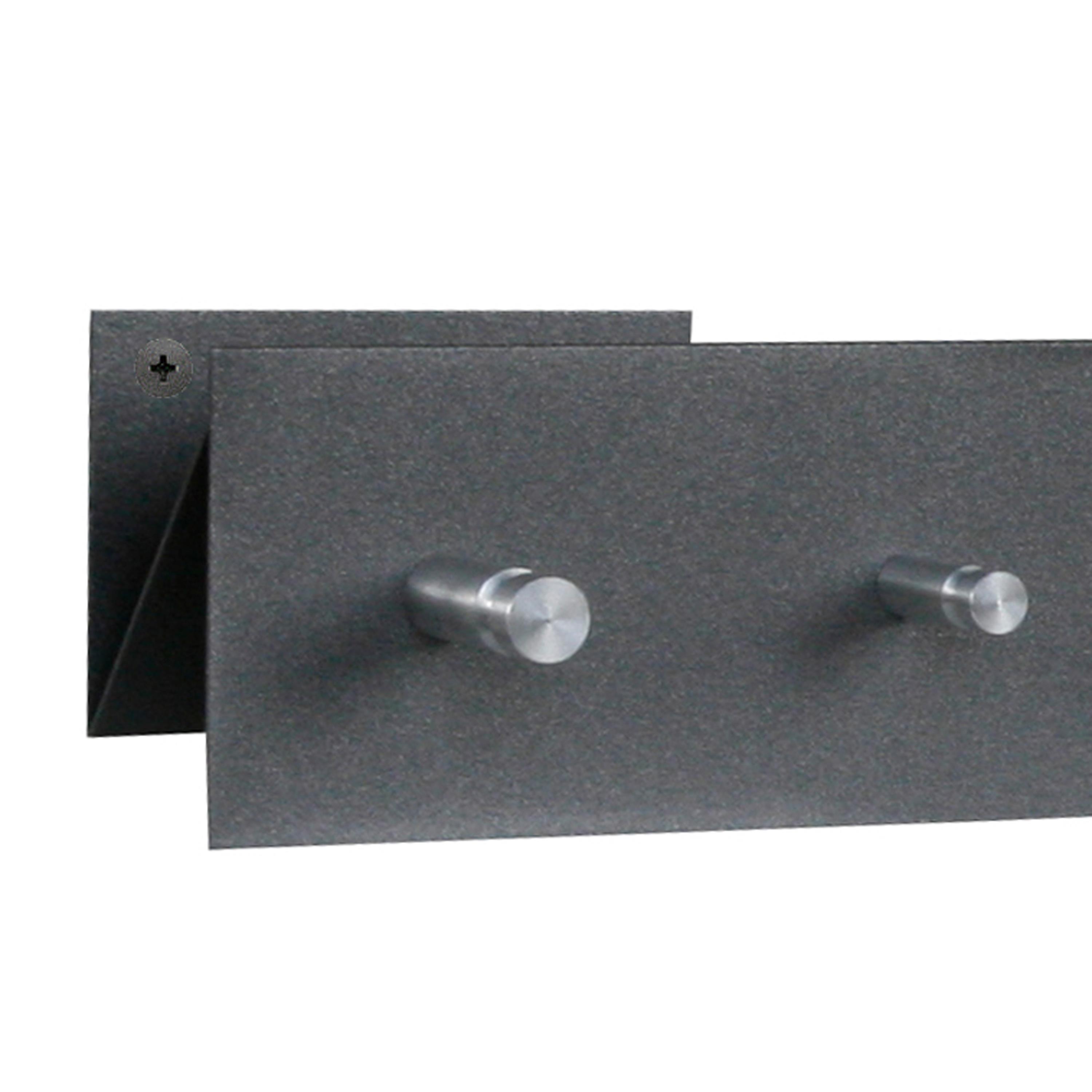 Garderobenleiste 50x9cm silber (gerade Anordnung) SZAGATO Made in Germany Garderobenpaneel Flurgarderobe Garderobe Flur Wandgarderobe Hakenleiste