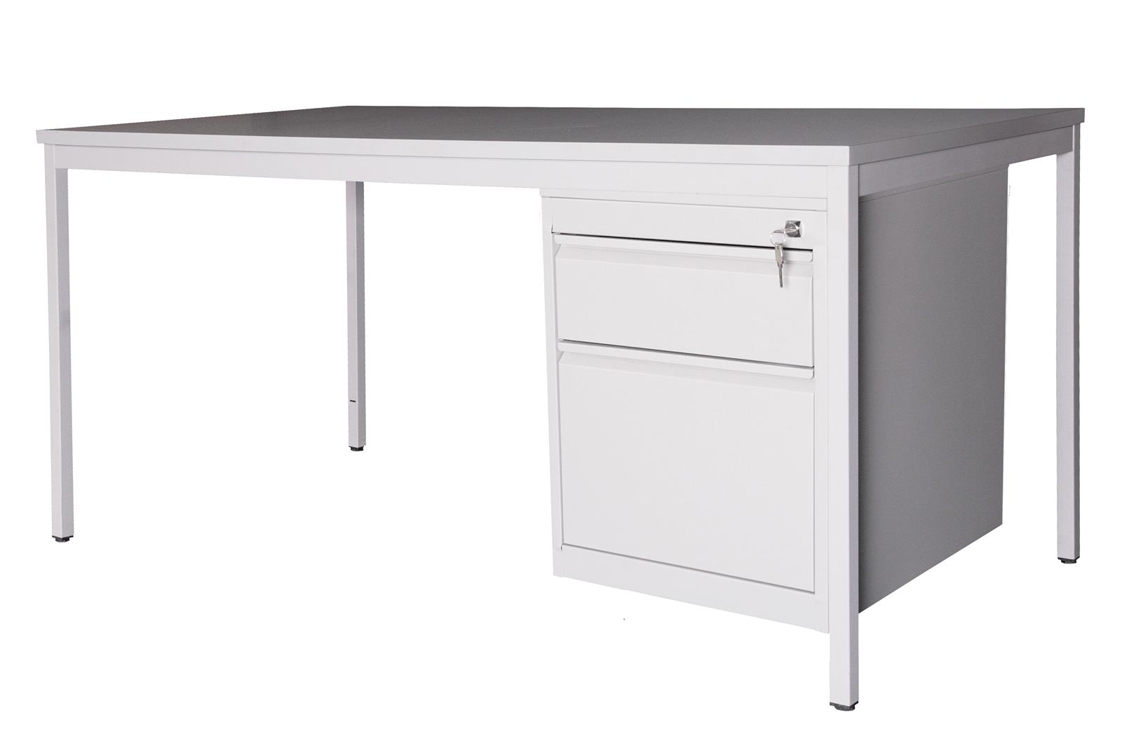 Schreibtisch 180x100cm SET + Unterbauschrank Profi 2 Schubladen Hängeschienen grau SZAGATO Arbeitstisch Bürotisch Druckertisch Schreibti günstig