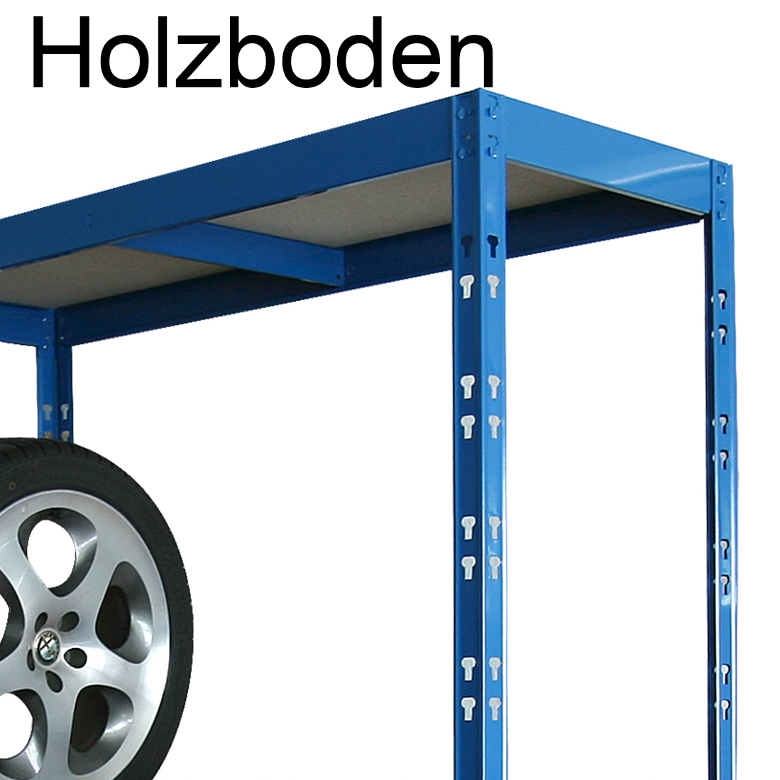 Reifenregal Felgenregal SZAGATO 180x130x50cm blau 1 Boden 8 Reifen bis 22 Zoll 120kg/Boden Räderregal Räderregale Regal Felgen in Garage Garagenregal