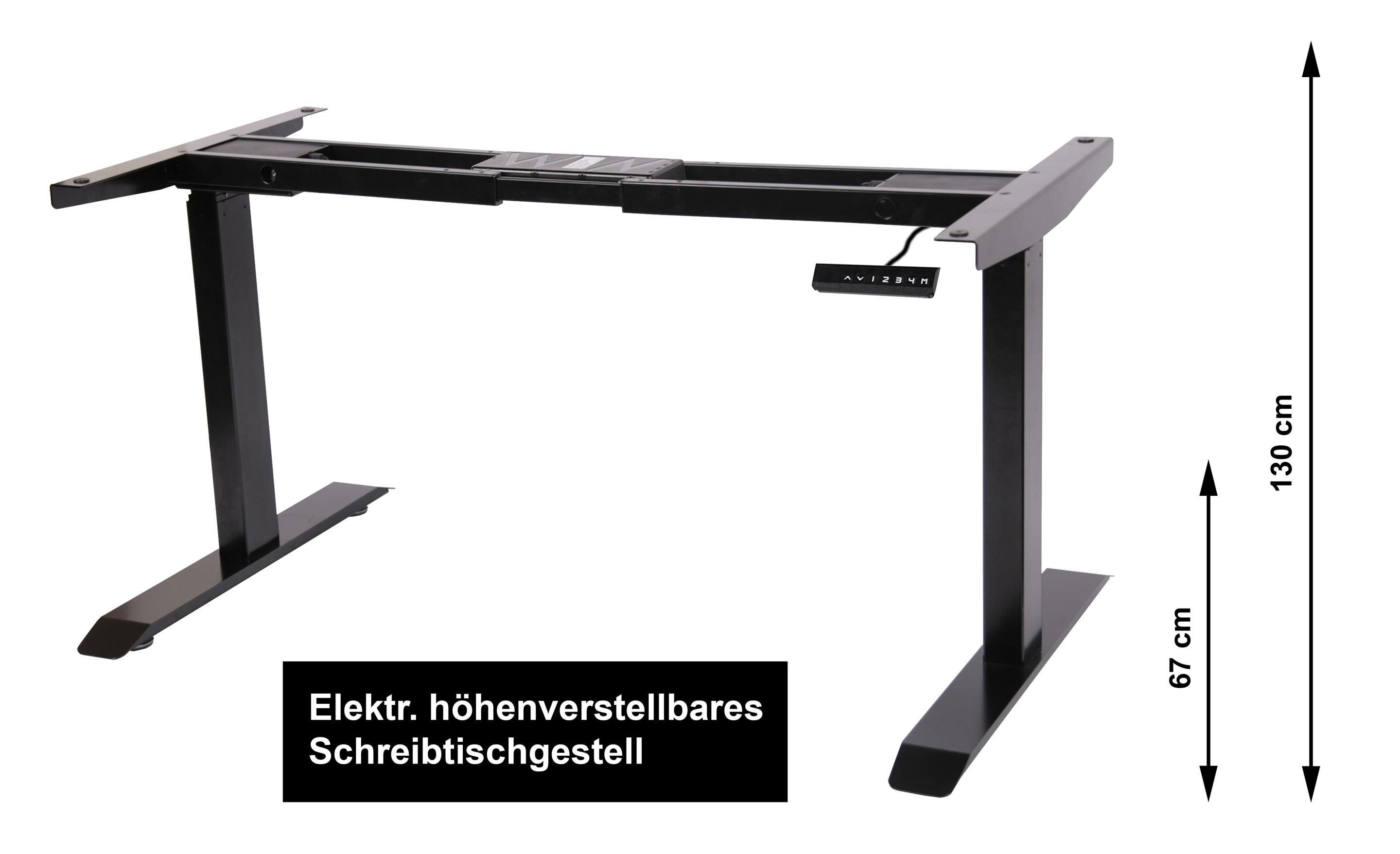 Gestell höhenverstellbarer Schreibtisch 118x70cm schwarz kaufen
