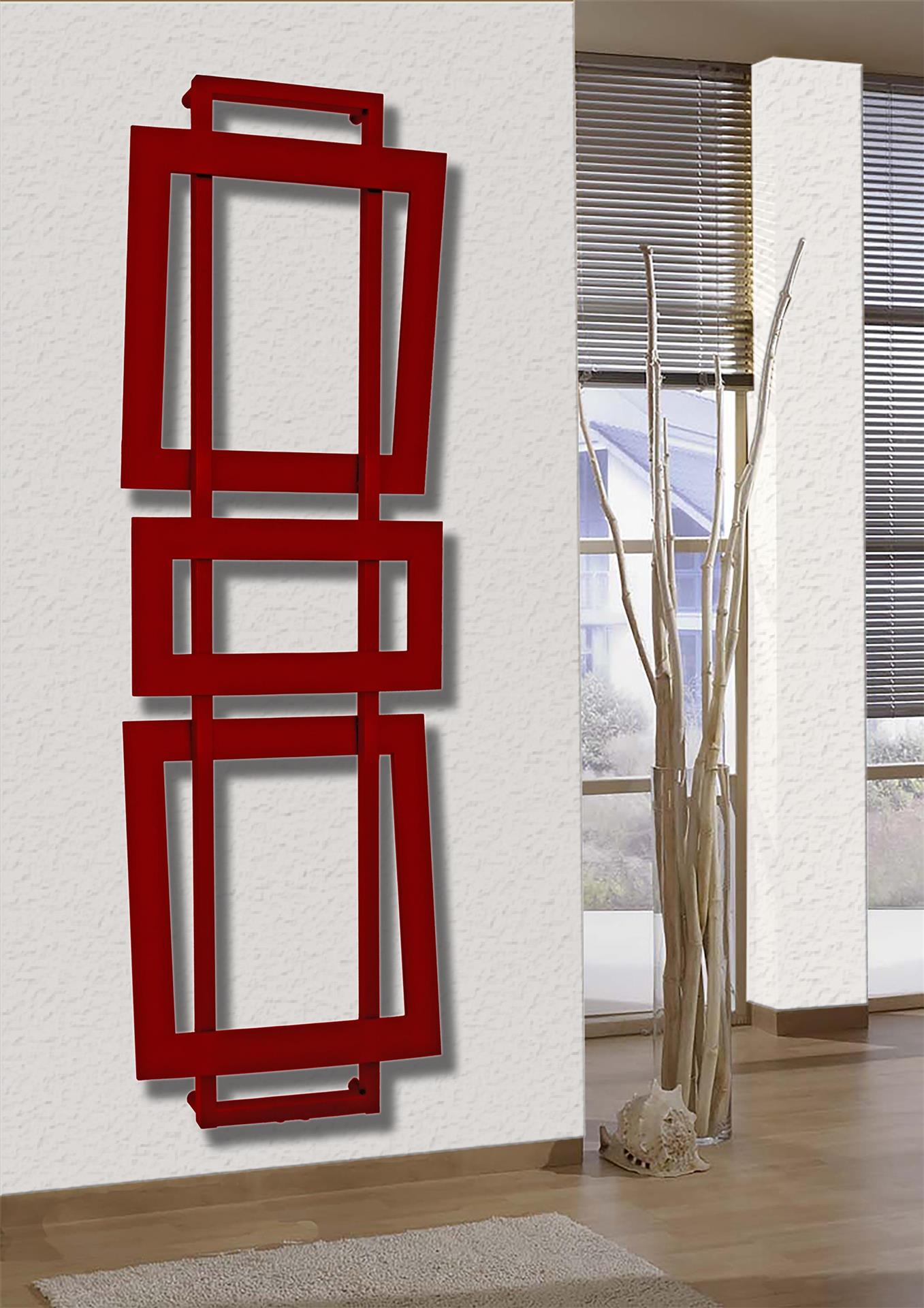 BADHEIZKÖRPER Design ART I 180x60cm 1019 Watt rot SZAGATO Paneelheizkörper Designheizkörper Handtuchheizkörper mit Mittelanschluss Handtuchwärmer