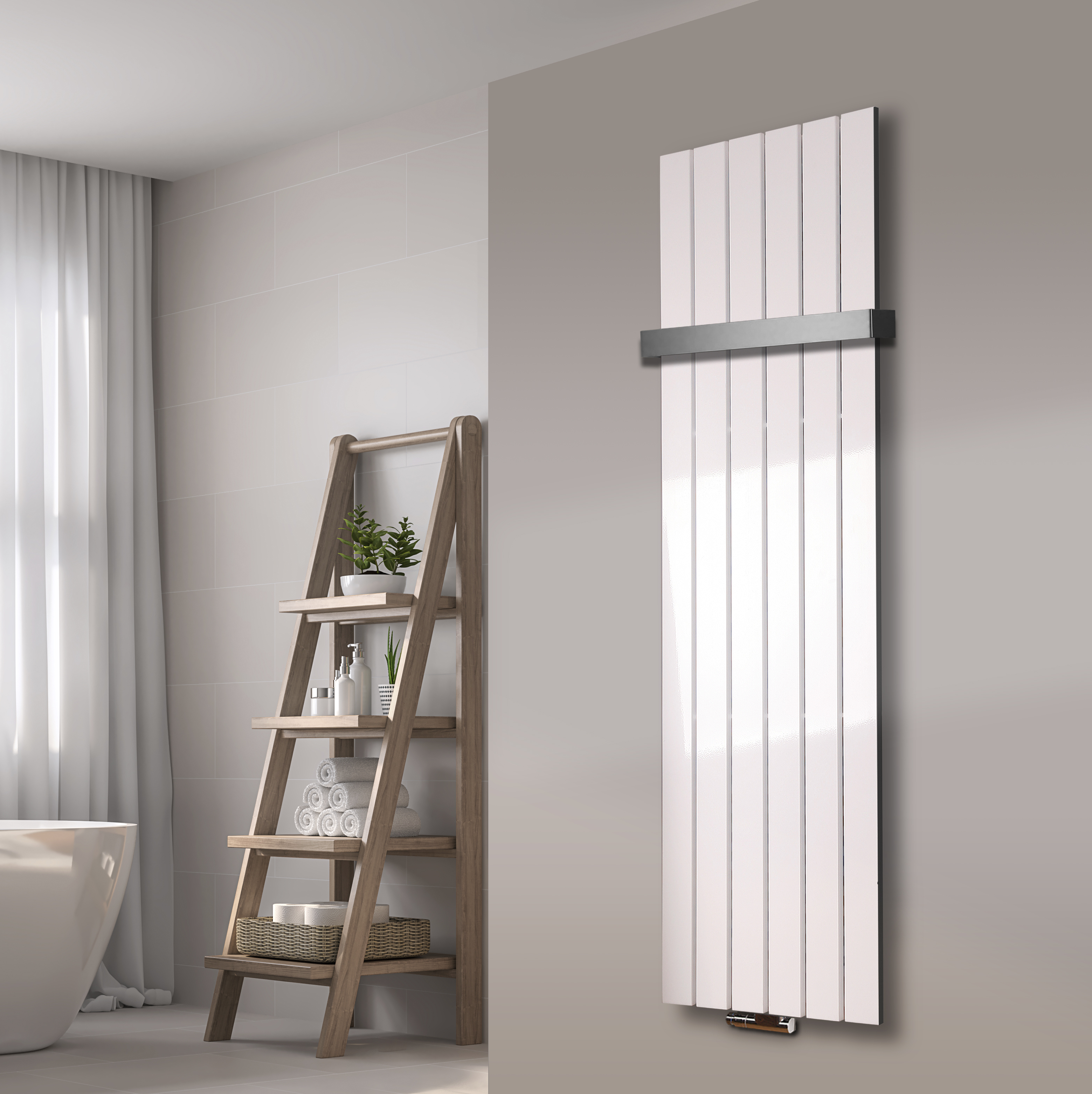 BADHEIZKÖRPER Design Peking 3 180x47cm 1118 Watt weiß (+1 Halter 50mm) SZAGATO Designheizkörper Handtuchheizkörper mit Mittelanschluss Handtuchwärmer