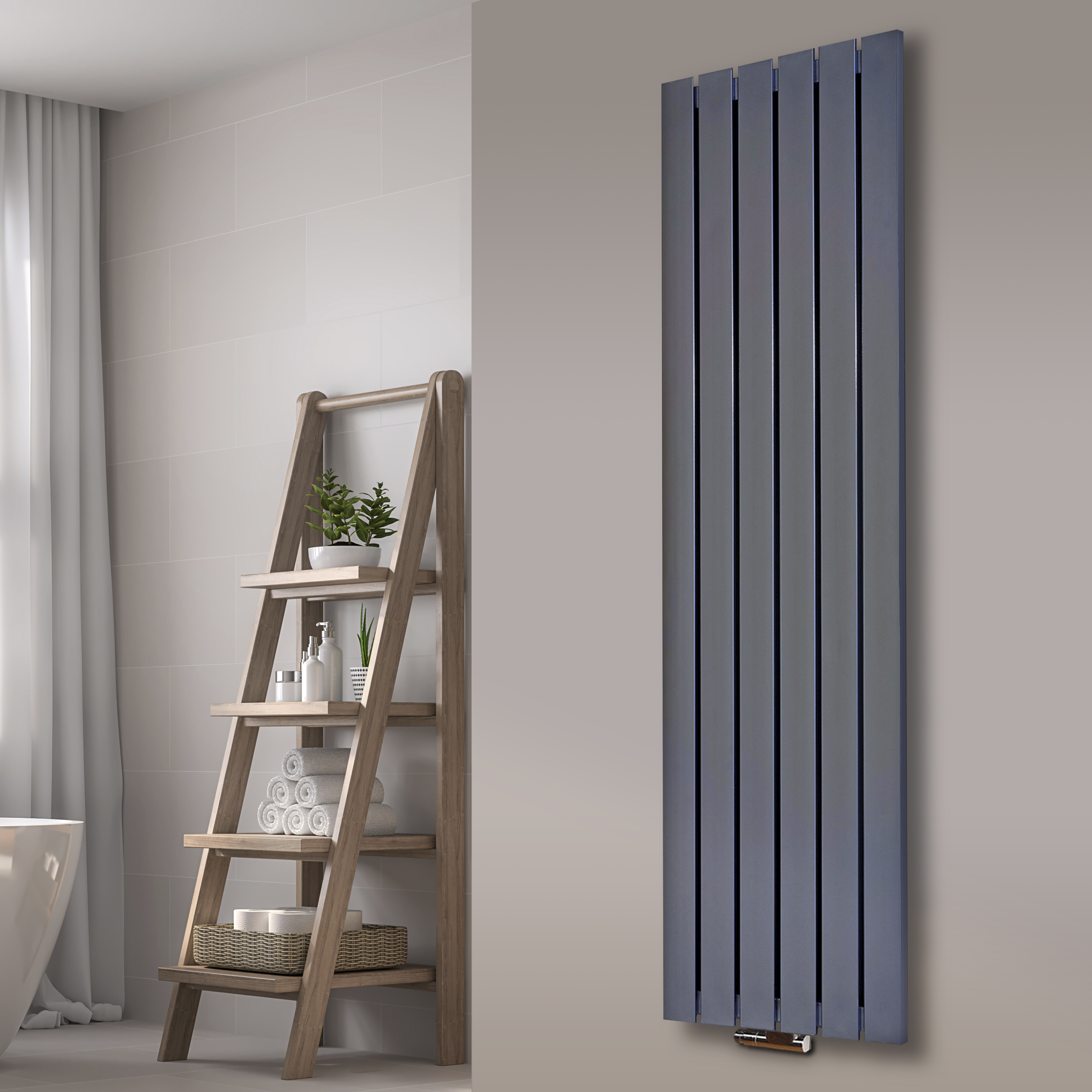 BADHEIZKÖRPER Design Peking 3 180x47cm 1118 Watt Edelstahloptik SZAGATO Designheizkörper Handtuchheizkörper mit Mittelanschluss Handtuchwärmer