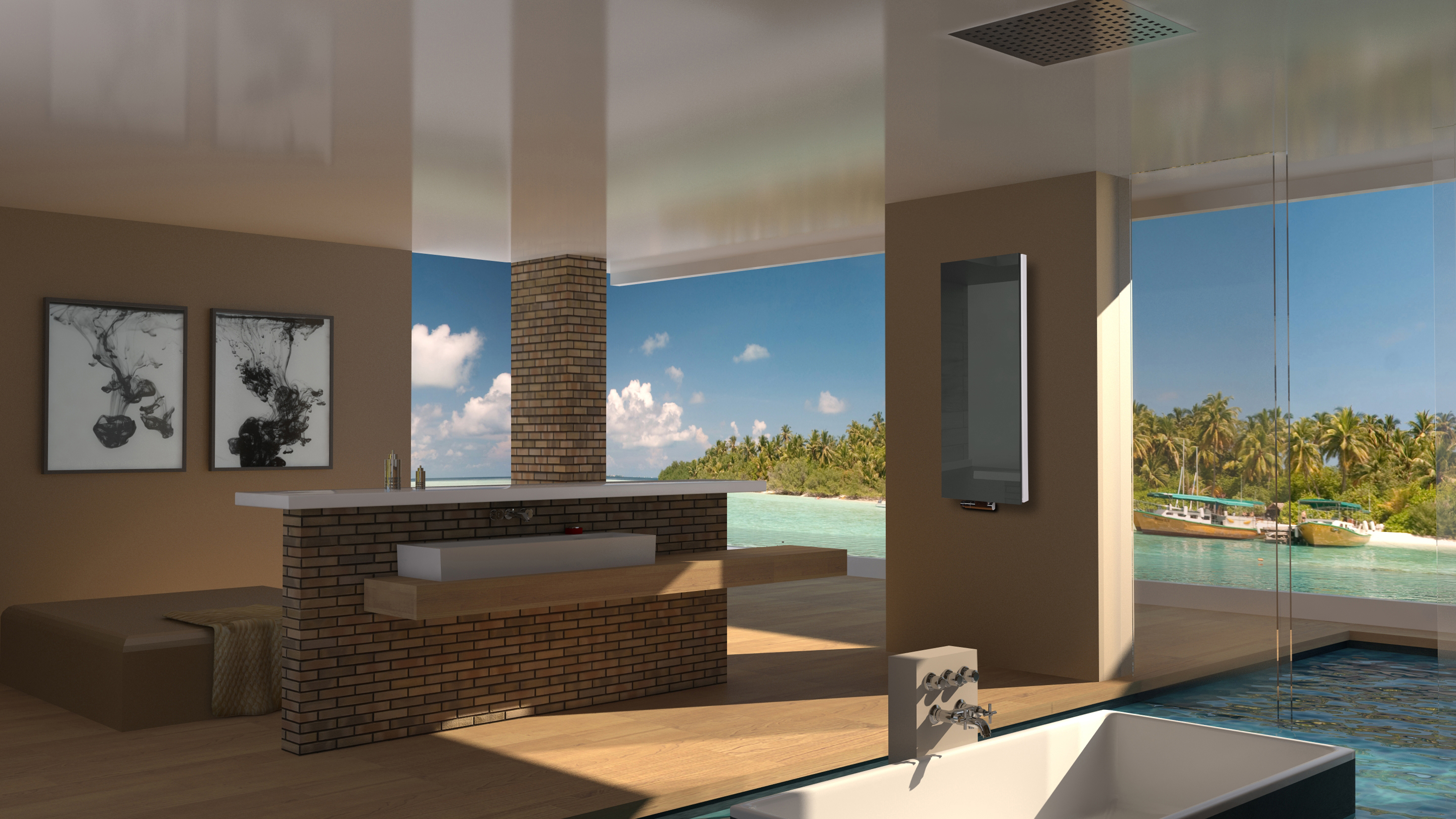 BADHEIZKÖRPER mit Glas Montevideo 5 Glasfront 120x47cm 1458 Watt anthrazit SZAGATO DesignHeizkörper Handtuchheizkörper Mittelanschluss Handtuchwärmer