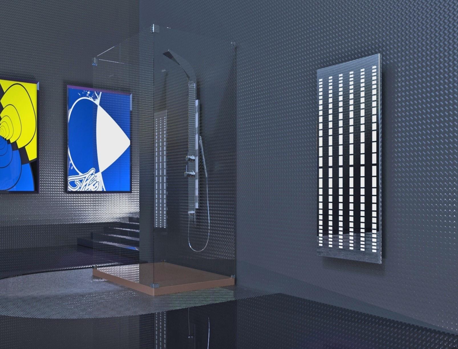 BADHEIZKÖRPER Design broken Mirror 2 120x47cm 799 Watt Edelstahl poliert SZAGATO Designheizkörper Handtuchheizkörper Mittelanschluss Handtuchwärmer