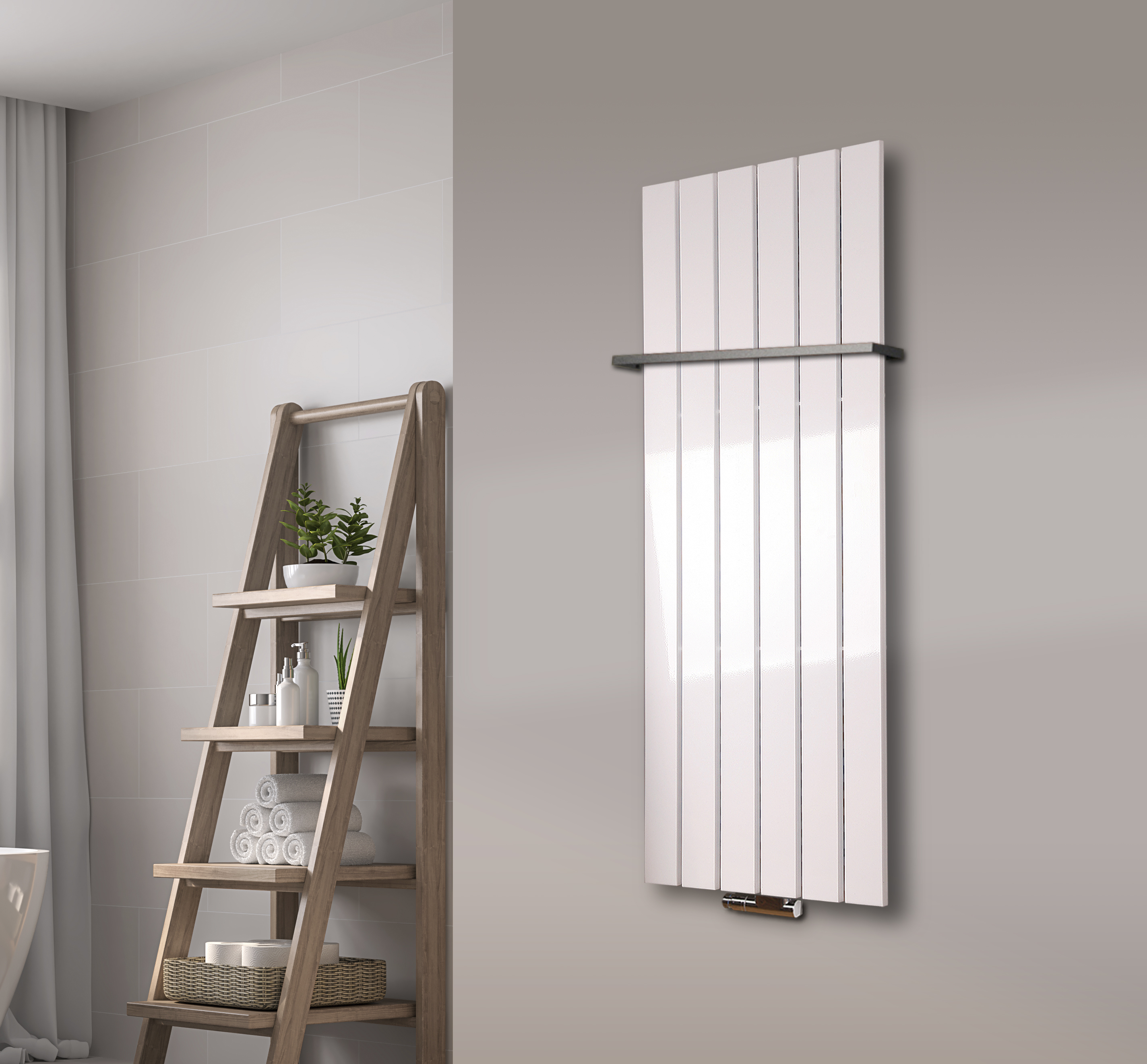 BADHEIZKÖRPER Design Peking 2 120x47cm 799 Watt weiß (+1 Halter 15mm) SZAGATO Paneelheizkörper Handtuchheizkörper mit Mittelanschluss Handtuchwärmer