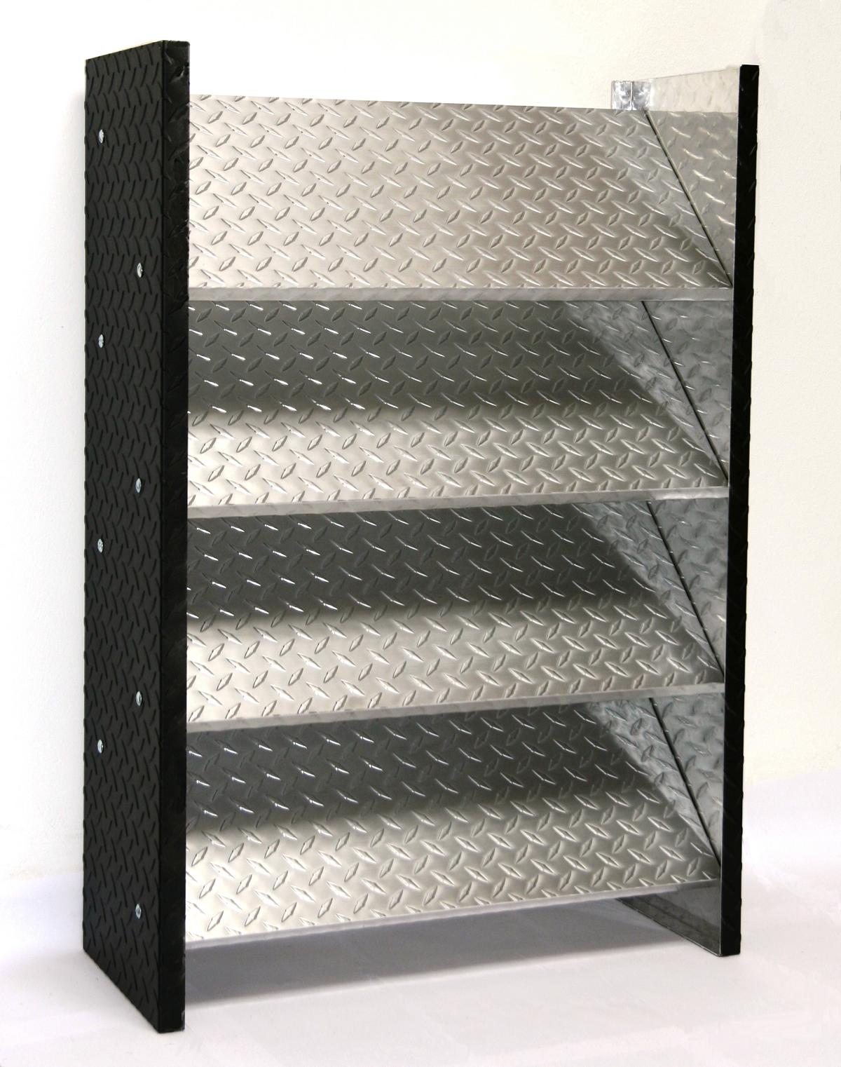 Schuhregal Metall Alu SZAGATO 88x60x26cm 12 Paar 4 Böden Bicolor Made in Germany Schuhschrank Schuhregal Metall Schuhablage schmal Schuhregal schwarz