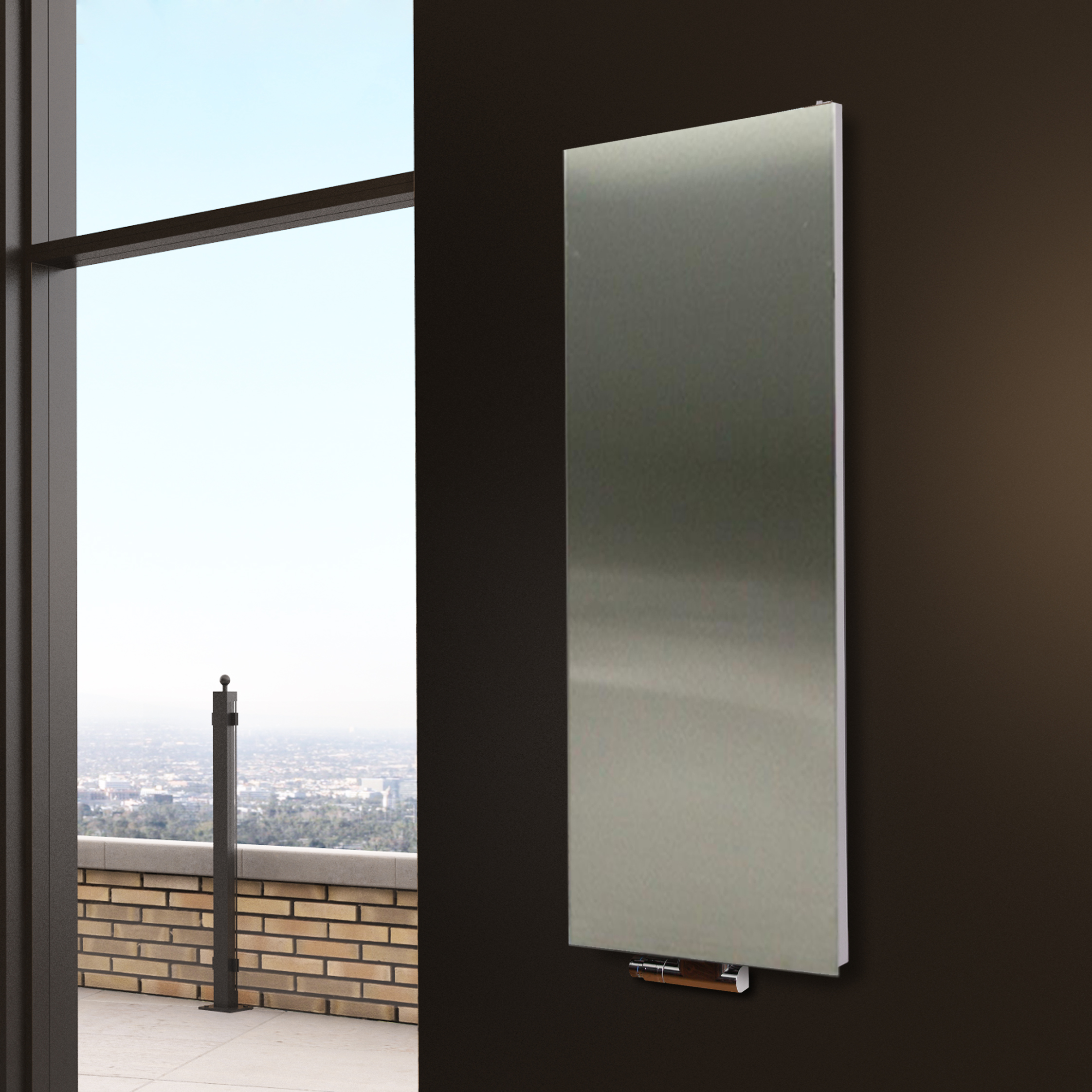 BADHEIZKÖRPER Design Mirror 2 120x47cm 799 Watt Edelstahl matt SZAGATO Designheizkörper Handtuchheizkörper mit Mittelanschluss Handtuchwärmer