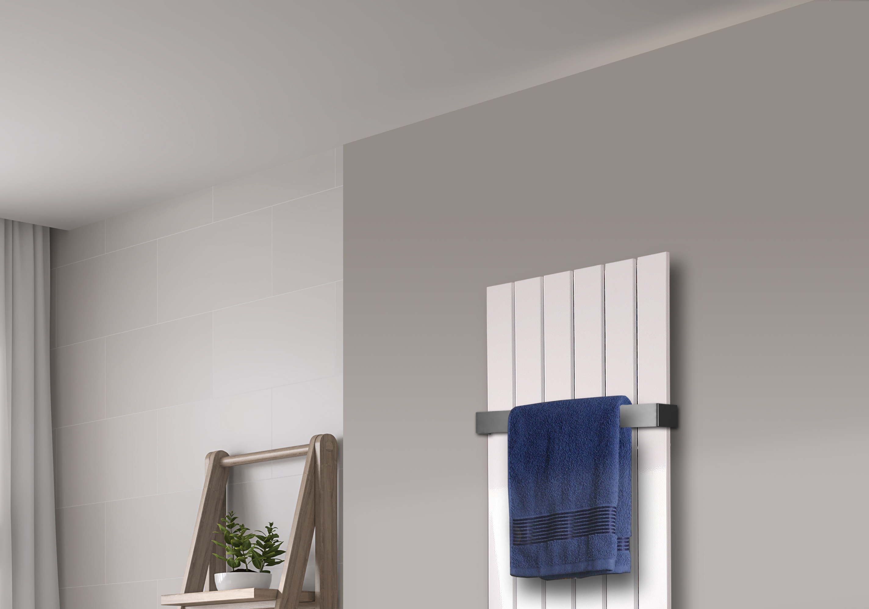 BADHEIZKÖRPER Design Peking 2 120x47cm 799 Watt weiß (+1 Halter 50mm) SZAGATO Paneelheizkörper Handtuchheizkörper mit Mittelanschluss Handtuchwärmer