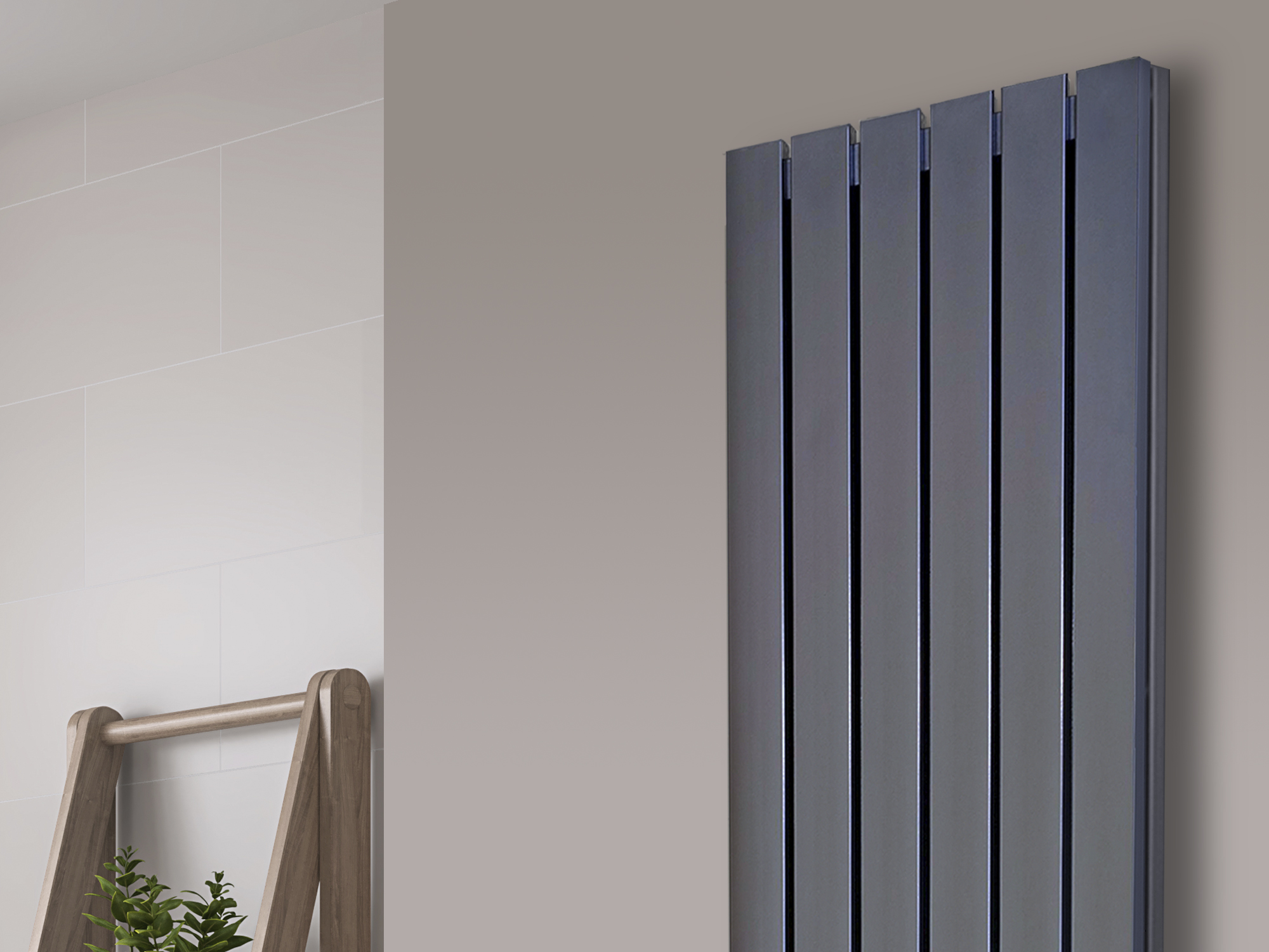 BADHEIZKÖRPER Design Peking 6 180x47cm 1964 Watt Edelstahloptik (+2 Knopfhalter) SZAGATO Designheizkörper Handtuchheizkörper mit Mittelanschluss Handtuchwärmer