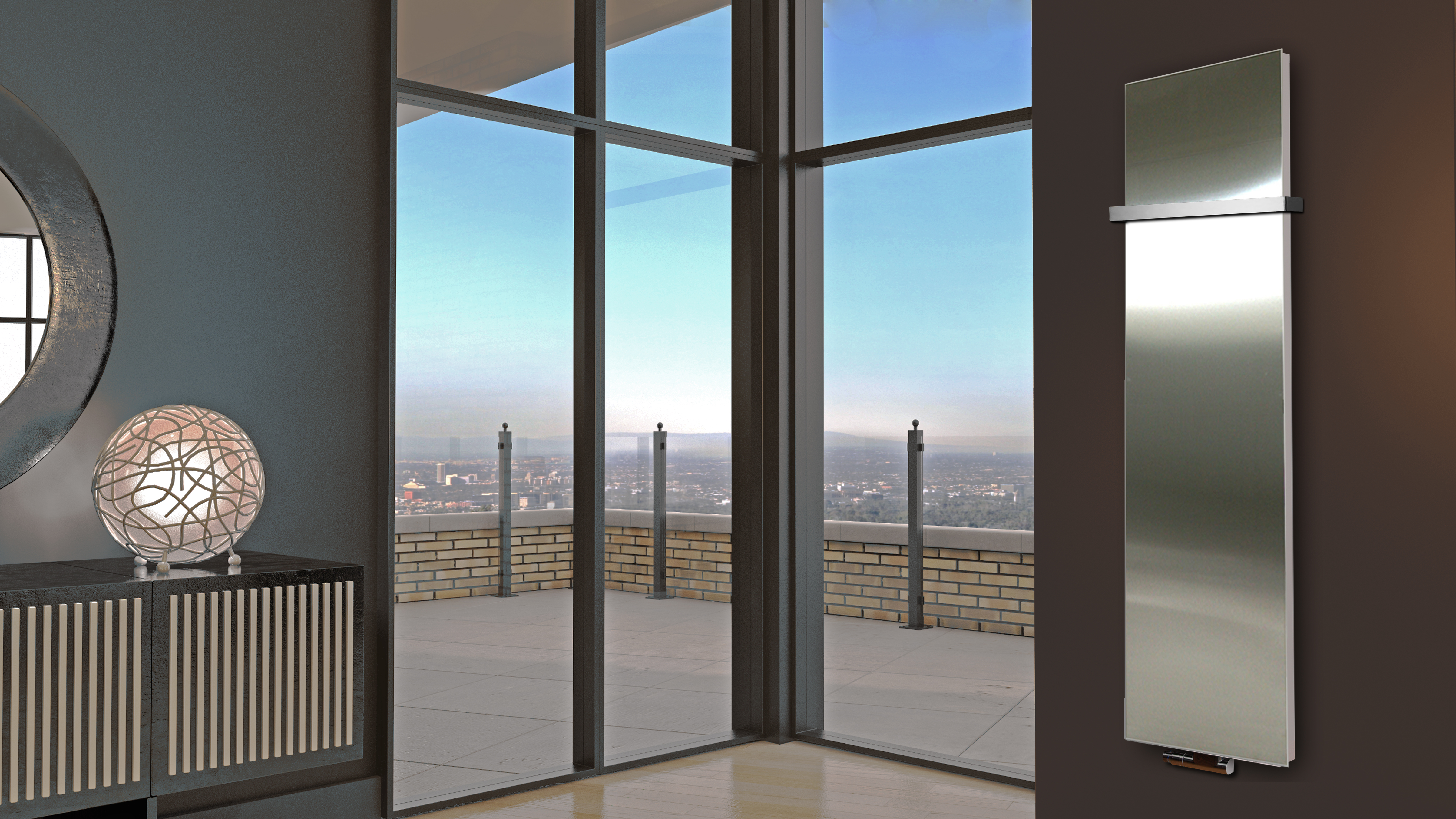 BADHEIZKÖRPER Design Mirror 3 180x47cm 1118 Watt Edelstahl matt (+1 Halter 30mm) SZAGATO Designheizkörper Handtuchheizkörper mit Mittelanschluss