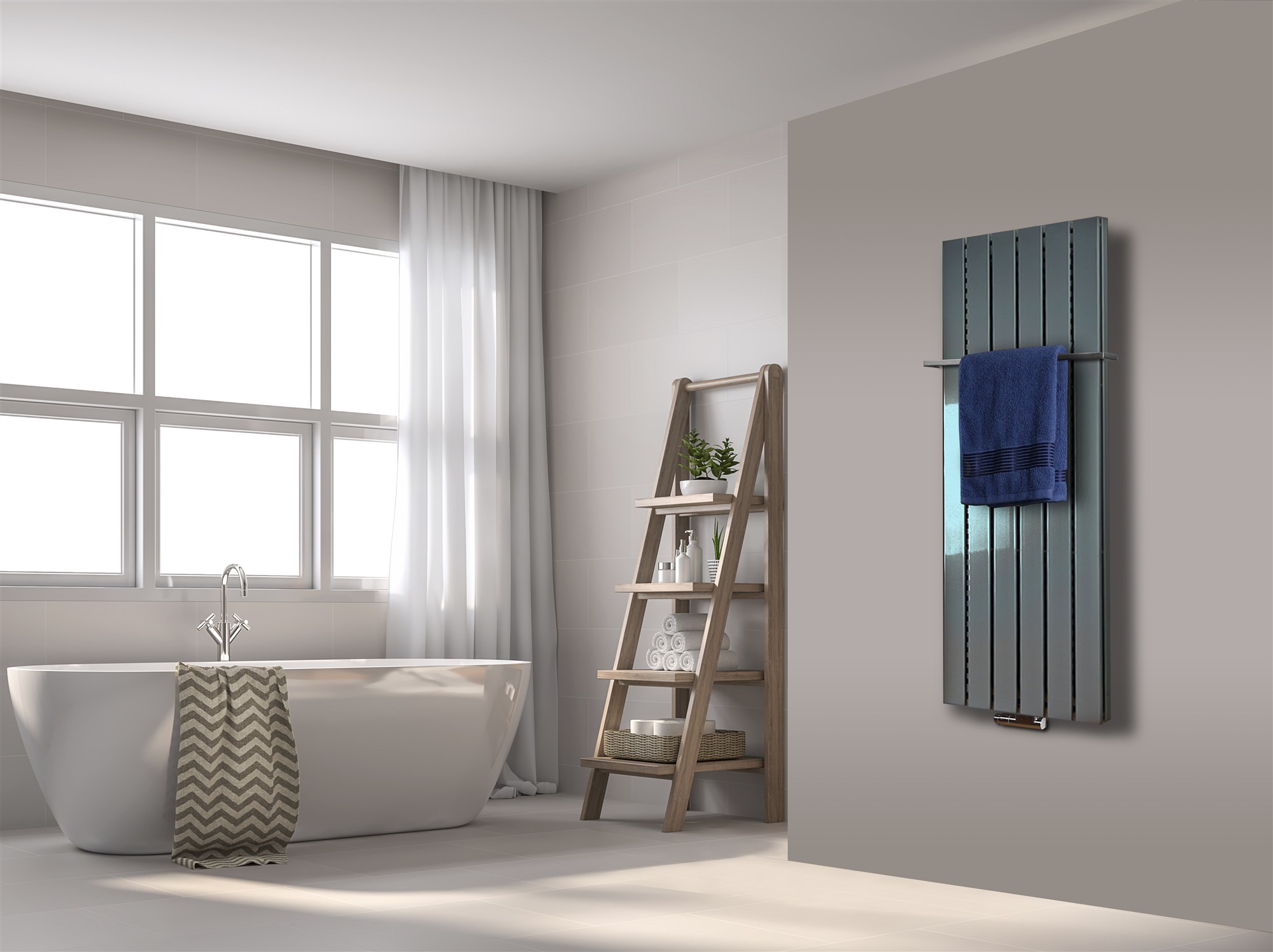 BADHEIZKÖRPER Design Peking 5 120x47cm 1458 Watt Edelstahloptik (+1 Halter 15mm) SZAGATO Handtuchheizkörper mit Mittelanschluss Handtuchwärmer