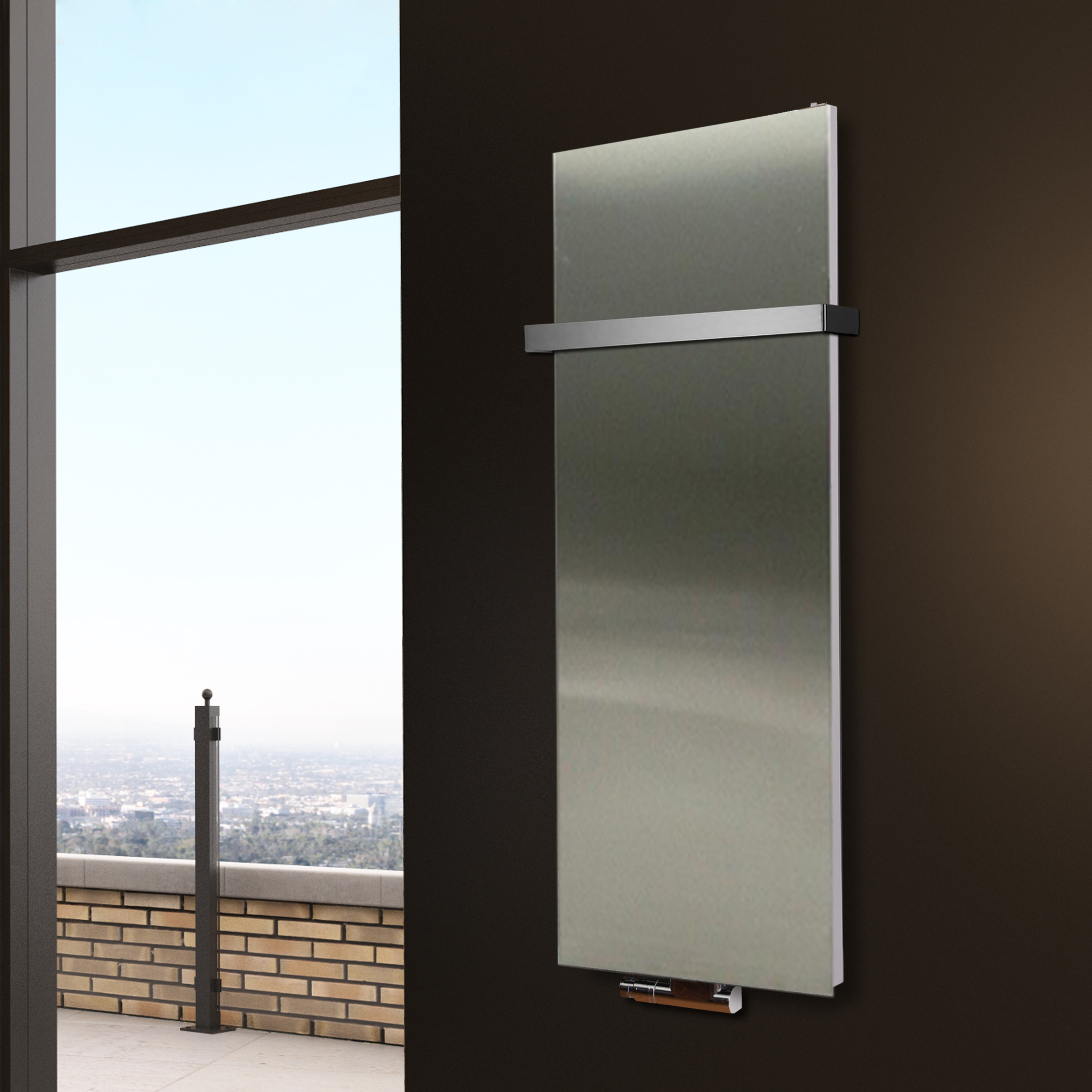 BADHEIZKÖRPER Design Mirror 2 120x47cm 799 Watt Edelstahl matt (+1 Halter 30mm) SZAGATO Designheizkörper Handtuchheizkörper mit Mittelanschluss