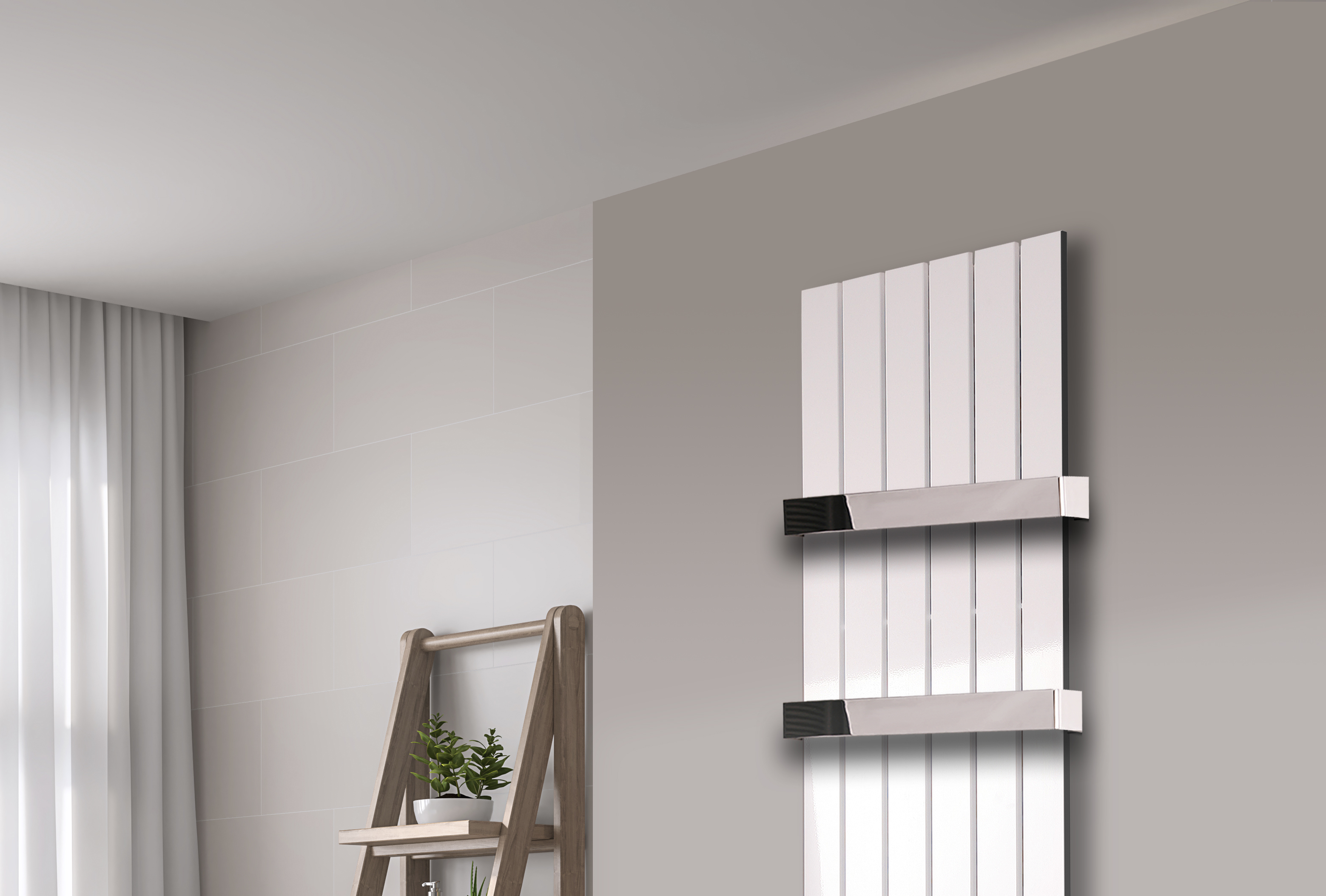 BADHEIZKÖRPER Design Peking 3 180x47cm 1118 Watt weiß (+2 Halter 50mm Hochglanz) SZAGATO Designheizkörper Handtuchheizkörper mit Mittelanschluss