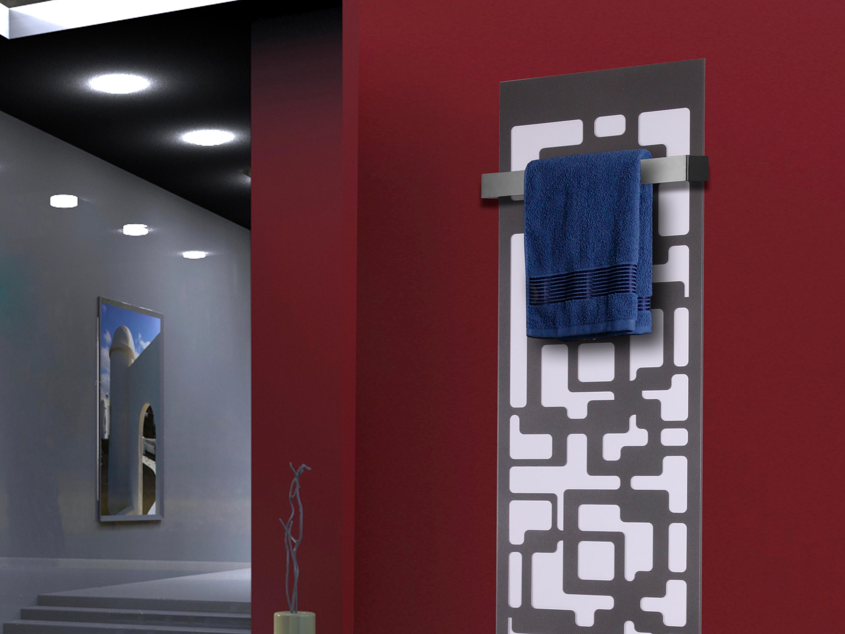 BADHEIZKÖRPER Design Downtown 2 120x47cm 799 Watt anthrazit - moonstone (+1 Halter 50mm) SZAGATO Designheizkörper mit Mittelanschluss Handtuchwärmer