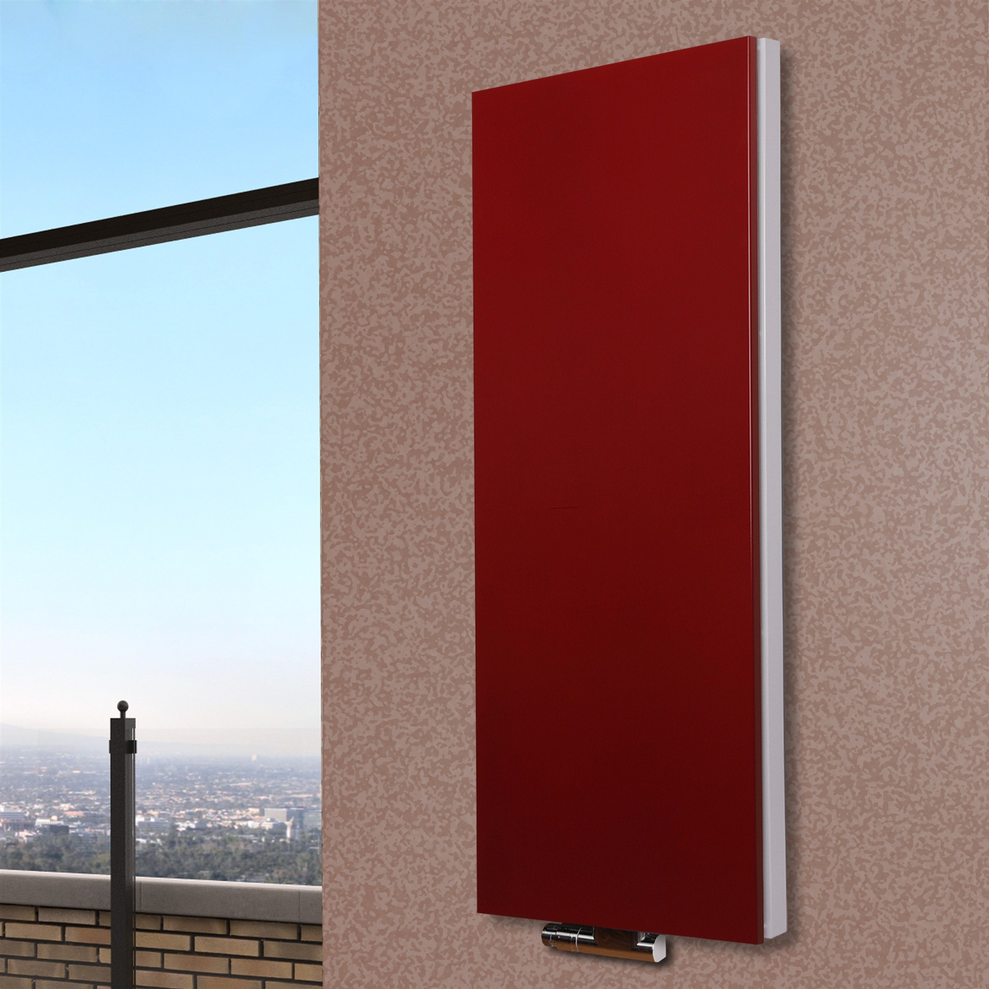 BADHEIZKÖRPER Design Mirror Steel 5 120x47cm 1458 Watt rot SZAGATO Designheizkörper Handtuchheizkörper mit Mittelanschluss Handtuchwärmer