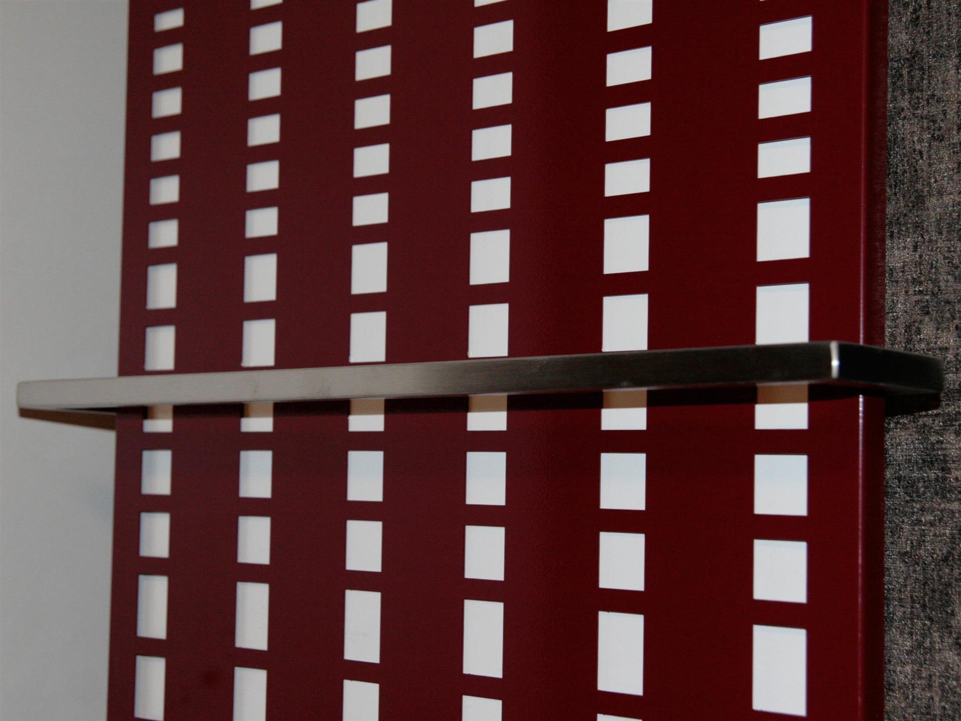 BADHEIZKÖRPER Design broken Mirror 3 180x47cm 1118 Watt rot +2 Halter 15mm SZAGATO Designheizkörper Handtuchheizkörper Mittelanschluss Handtuchwärmer