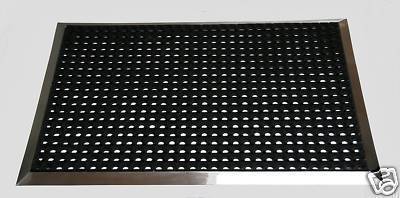Edelstahlrahmen mit Fußmatte Ringgummi 130x90cm SZAGATO Made in Germany Schuhabstreifer Edelstahl außen Schmutzfangmatte Fußabtreter