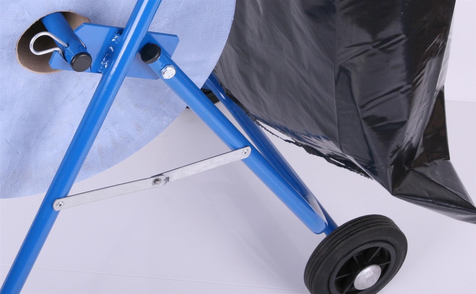 Putzrollenhalter Industrie Bodenständer inkl. Müllsackhalter 100x50x70cm blau SZAGATO Papierrollenhalter Puztrollenspender Putzrollenständer