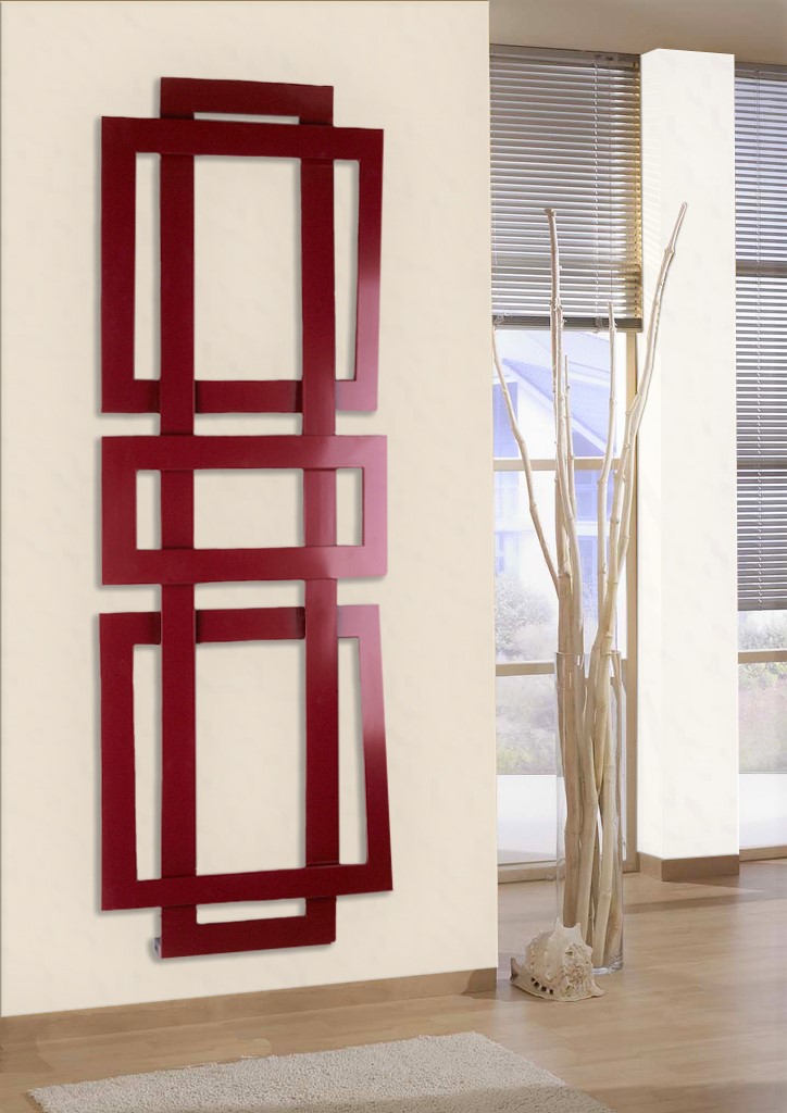 BADHEIZKÖRPER Design ART II (breite Version) 180x60cm 1019 Watt rot SZAGATO Designheizkörper Handtuchheizkörper mit Mittelanschluss Handtuchwärmer