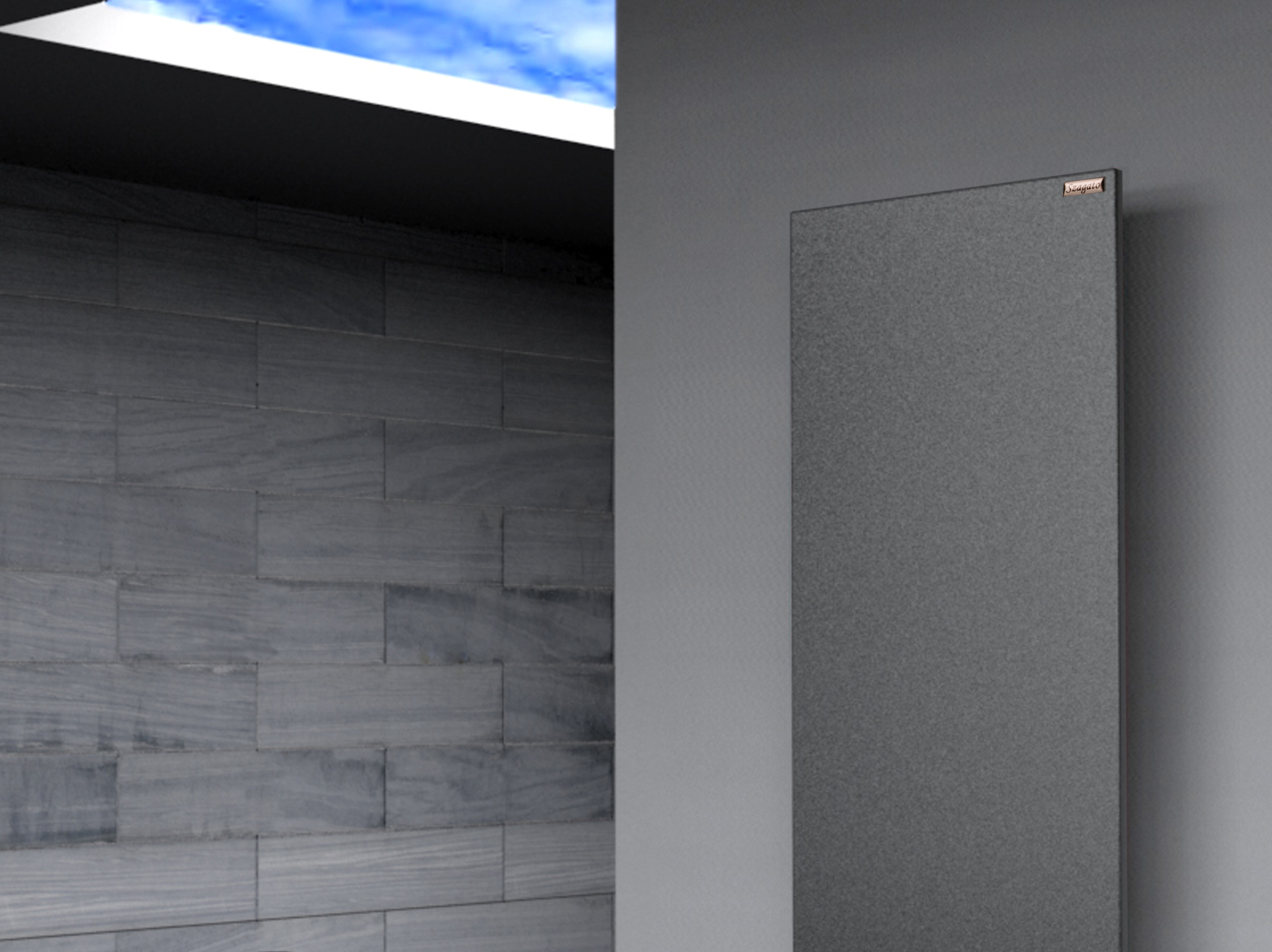 BADHEIZKÖRPER Design Mirror Steel 2 120x47cm 799 Watt anthrazit - moonstone SZAGATO Design Handtuchheizkörper mit Mittelanschluss Handtuchwärmer