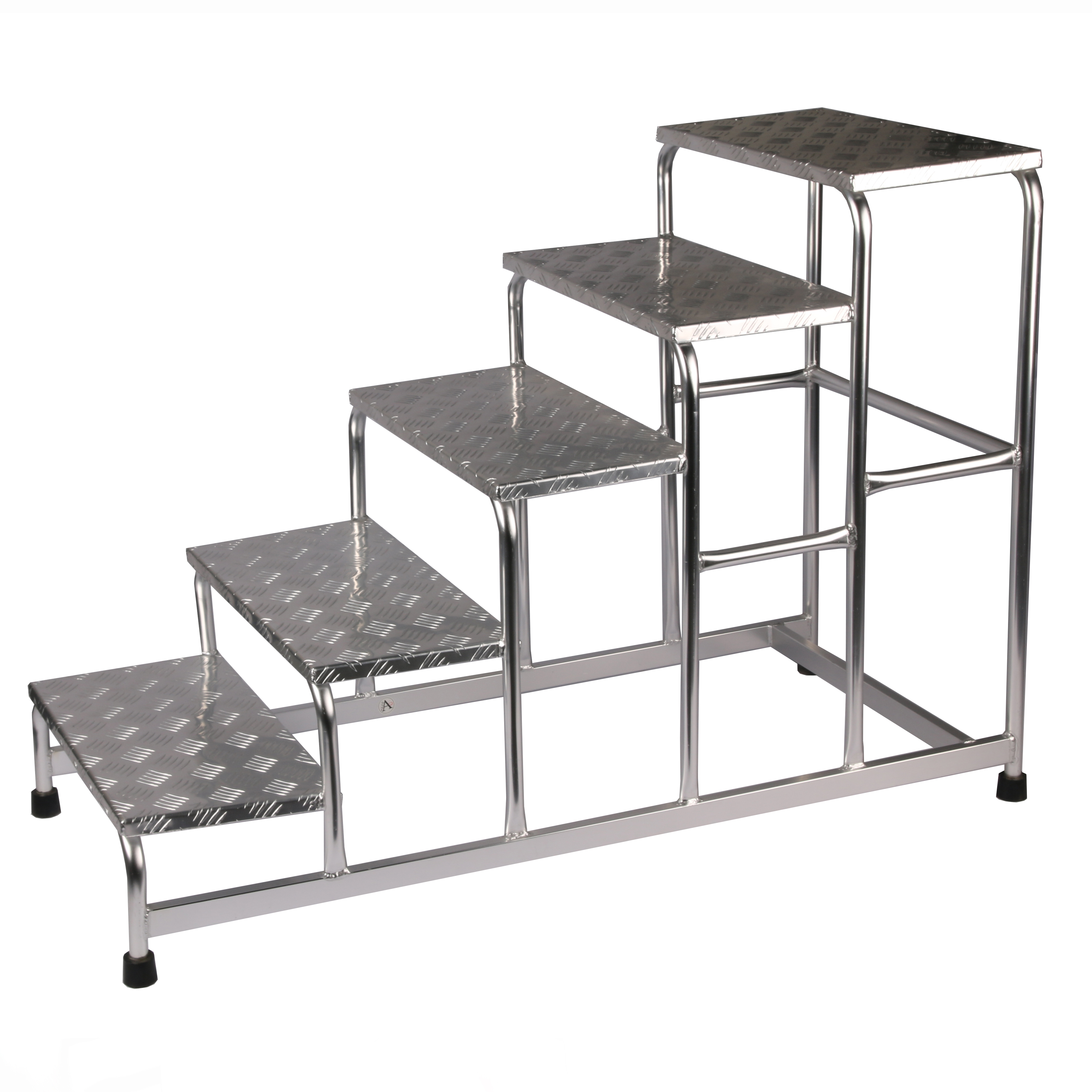 Podesttreppe ALU 5-stufig HxBxT 96x61x149cm SZAGATO mobiler Montagetritt ALU Montagetritte mit Plattform Stufentritt tragbare Treppe Treppenleiter