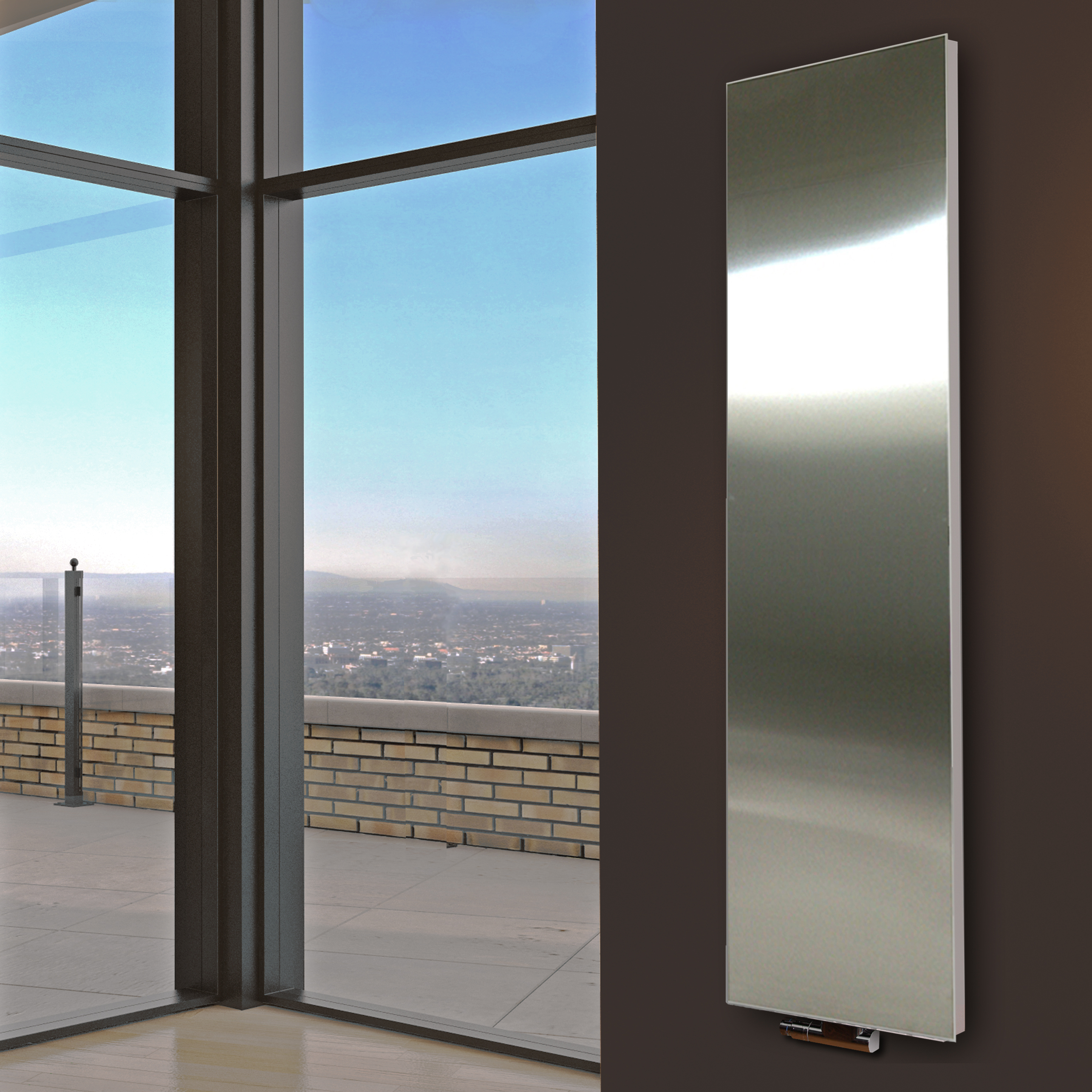 BADHEIZKÖRPER Design Mirror 3 180x47cm 1118 Watt Edelstahl matt SZAGATO Designheizkörper Handtuchheizkörper mit Mittelanschluss Handtuchwärmer