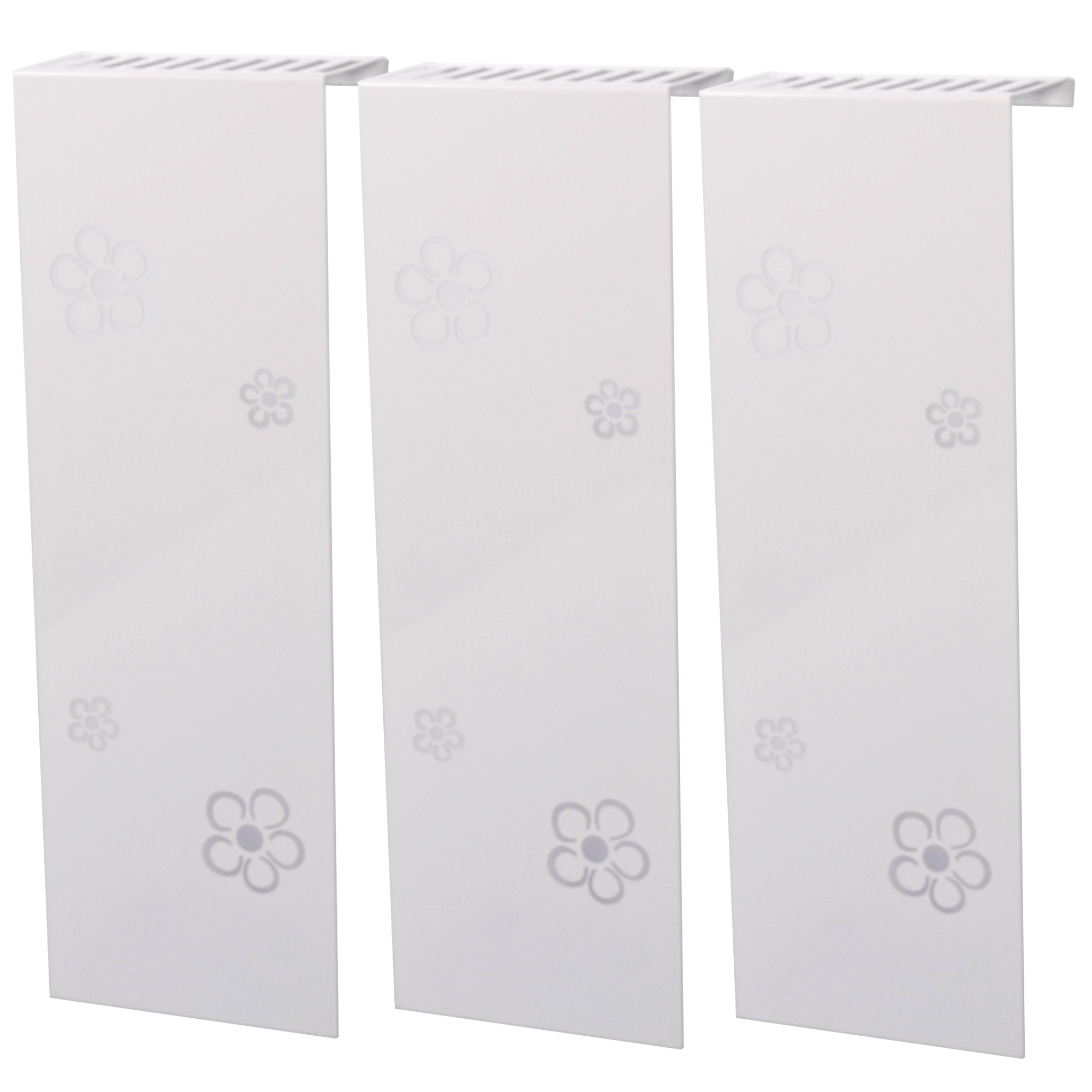 Heizkörperverkleidung 60 x 20cm Design Flower Frame weiß (SET=3 Stück) SZAGATO Heizungsverkleidung Verkleidung Heizkörper Abdeckung für Heizkörper