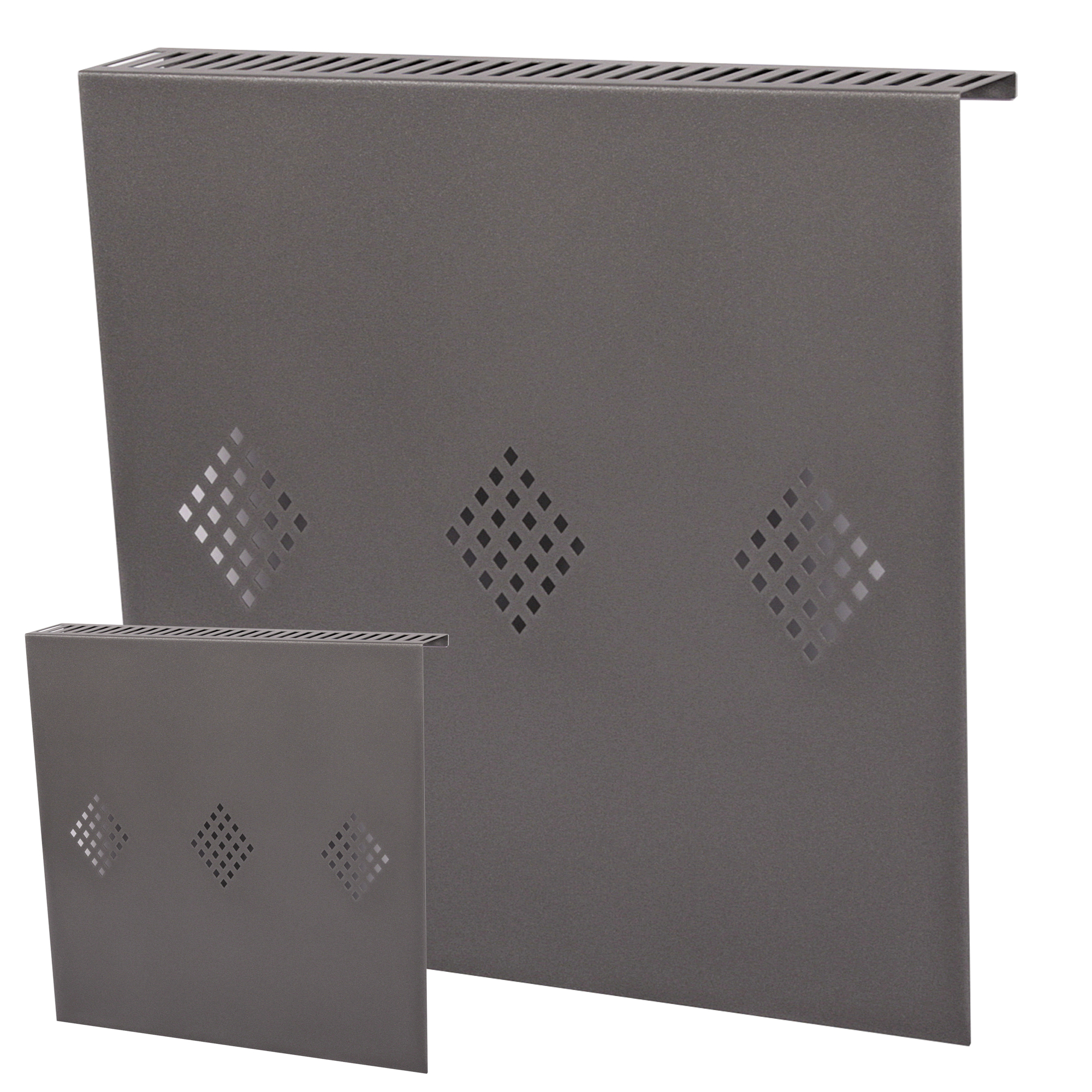 Heizkörperverkleidung 60 x 60cm Design Raute antharzit (SET= 2 Stück) SZAGATO Heizungsverkleidung Verkleidung Heizkörper Abdeckung für Heizkörper