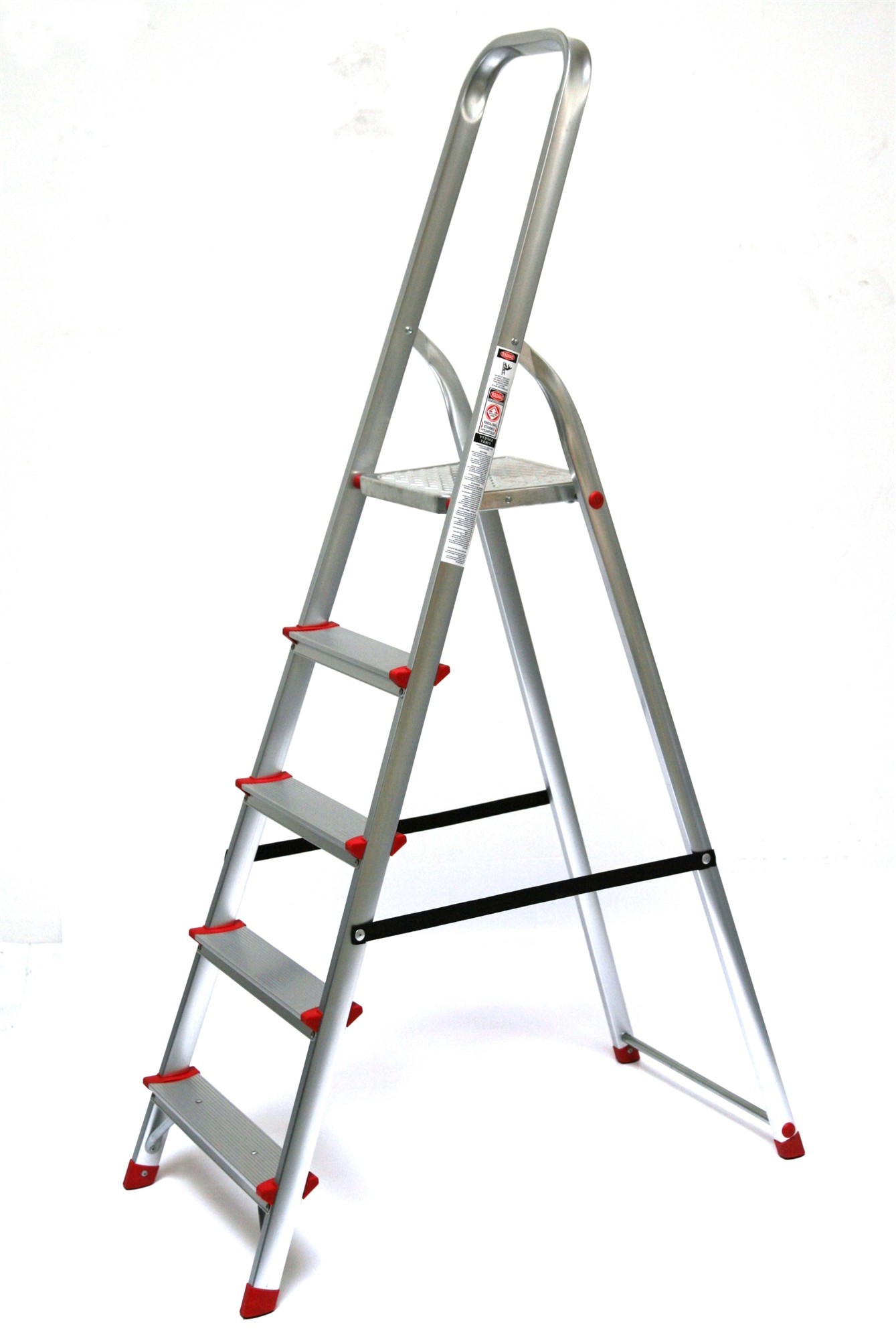 Stehleiter 5 Stufen 180x48cm Alu SZAGATO 5 Stufen Leiter Alu Stehleiter 5-stufig Bockleiter 5 Stufen Haushaltsleiter 5 Stufen Alu Stehleiter 5 Stufen