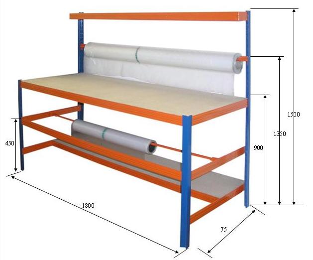 Packtisch 300kg Profi  blau SZAGATO Verpackungstisch Verpackungstische Verpackungsstation Arbeitstisch Pakete Pakettisch #1