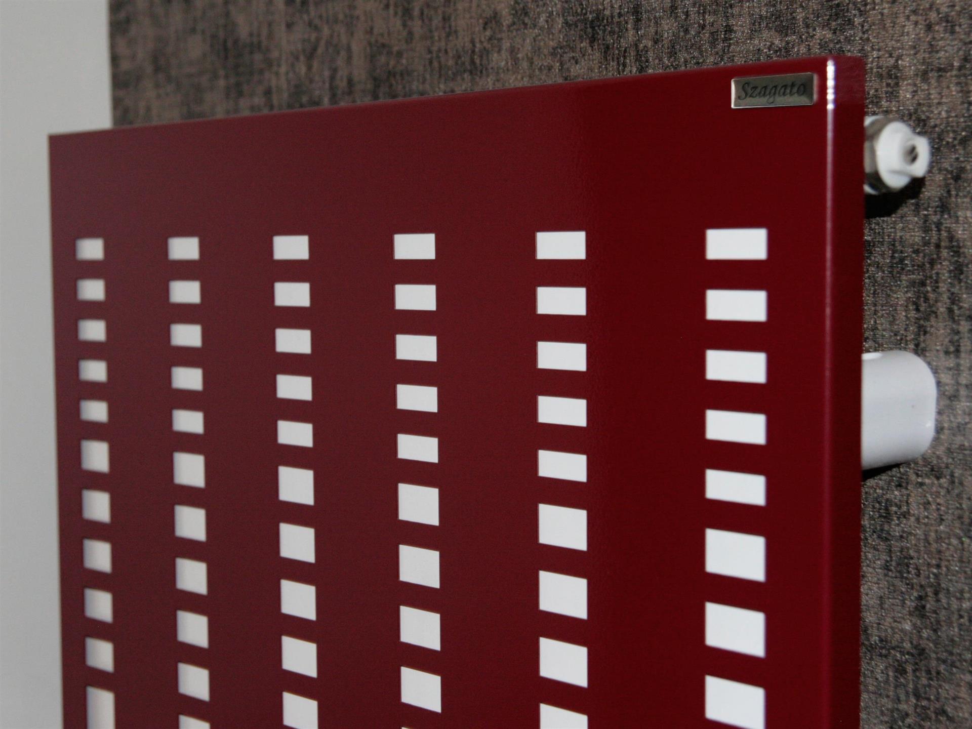 BADHEIZKÖRPER Design broken Mirror 2 120x47cm 799 Watt rot SZAGATO Designheizkörper Handtuchheizkörper mit Mittelanschluss Handtuchwärmer