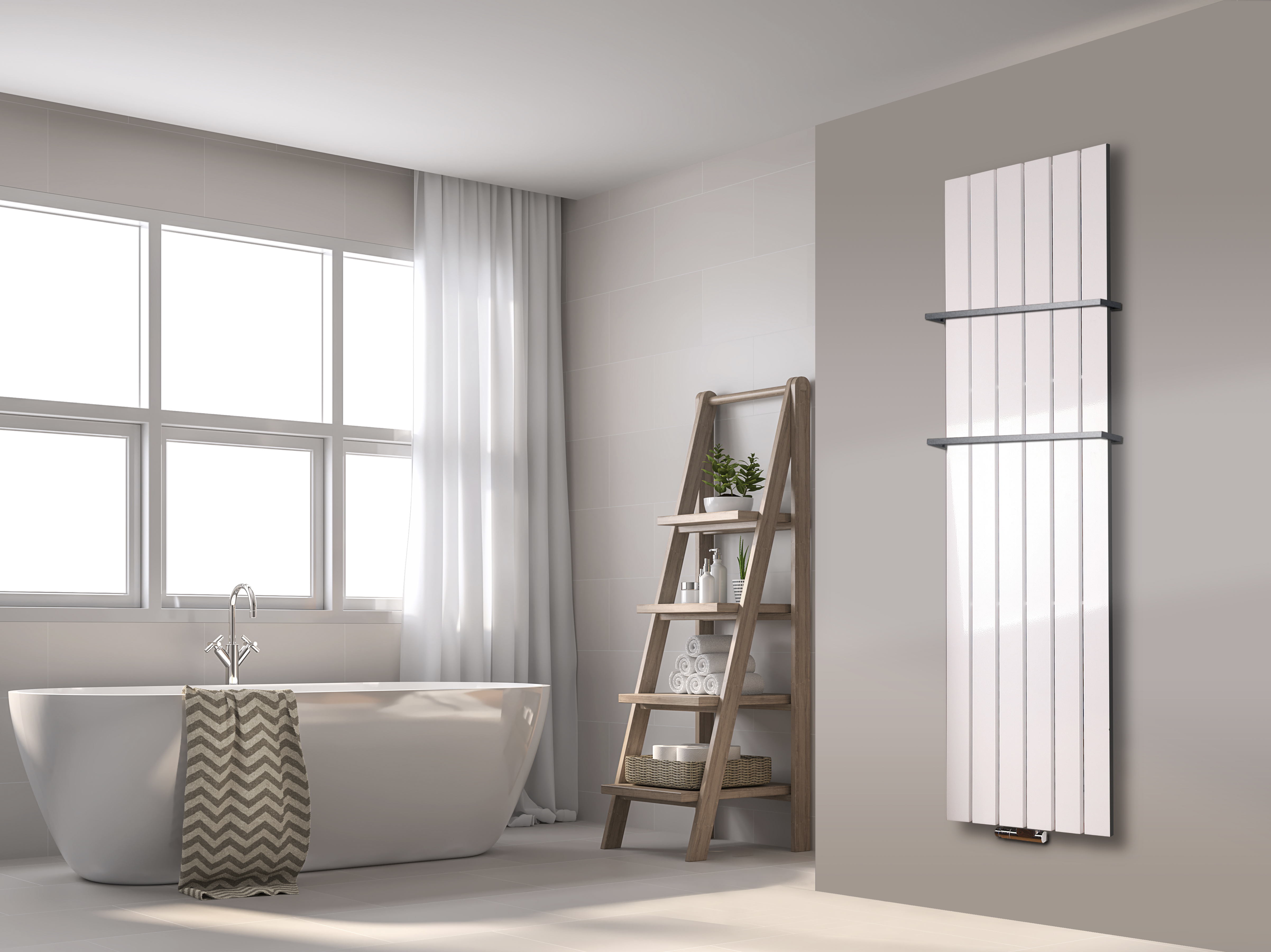 BADHEIZKÖRPER Design Peking 3 180x47cm 1118 Watt weiß (+2 Halter 15mm) SZAGATO Designheizkörper Handtuchheizkörper mit Mittelanschluss Handtuchwärmer