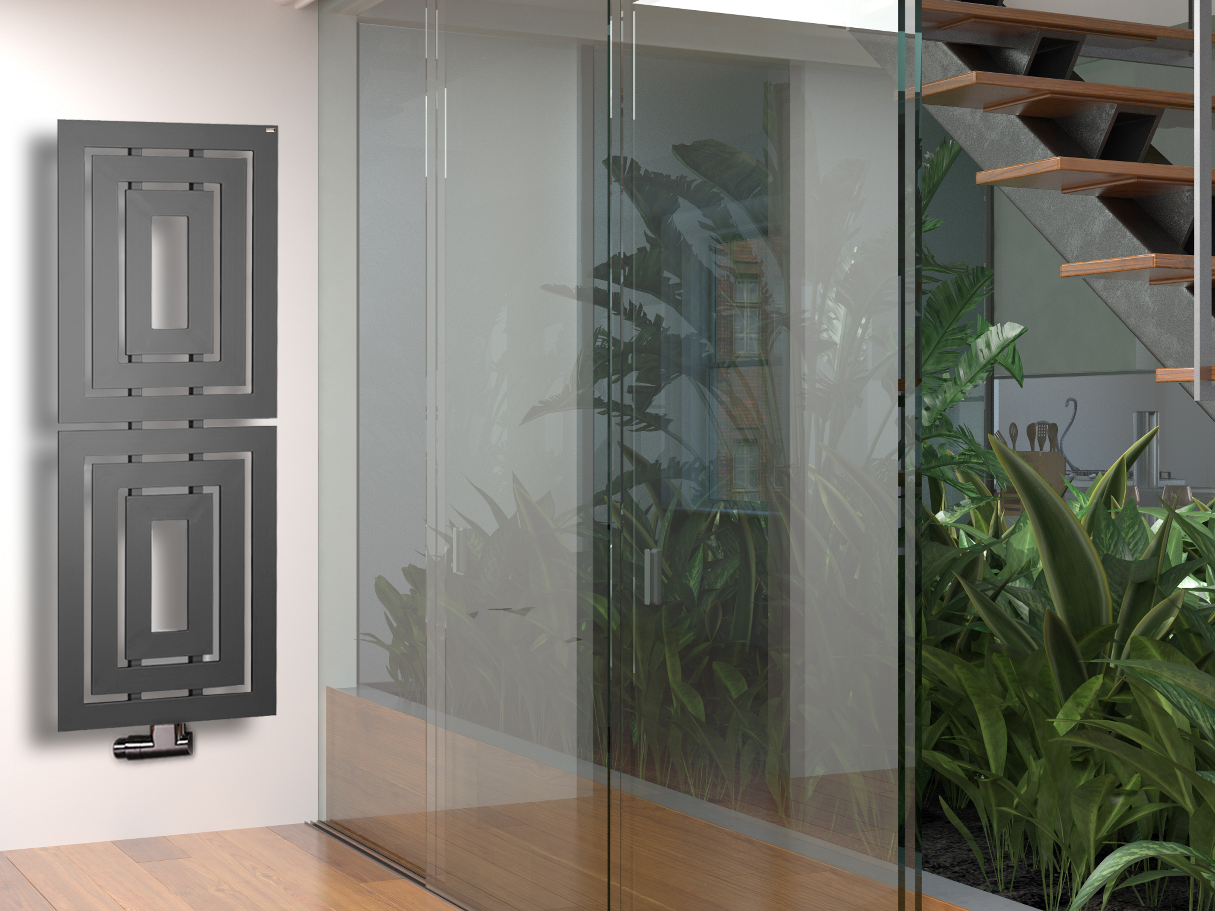 BADHEIZKÖRPER Design Insight 2 162x60cm 1224 Watt anthrazit moonstone SZAGATO Designheizkörper Handtuchheizkörper mit Mittelanschluss Handtuchwärmer