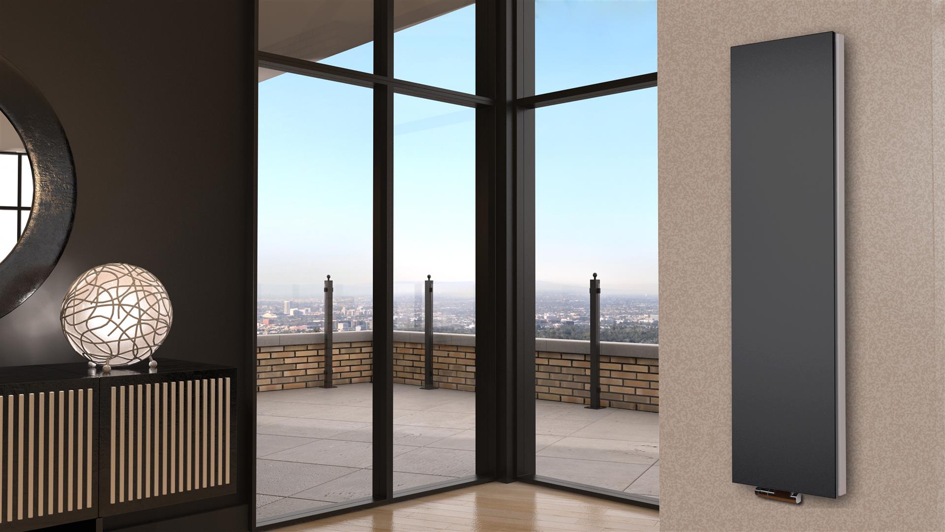 BADHEIZKÖRPER Design Mirror Steel 6 180x47cm 1964 Watt anthrazit SZAGATO Designheizkörper Handtuchheizkörper mit Mittelanschluss Handtuchwärmer