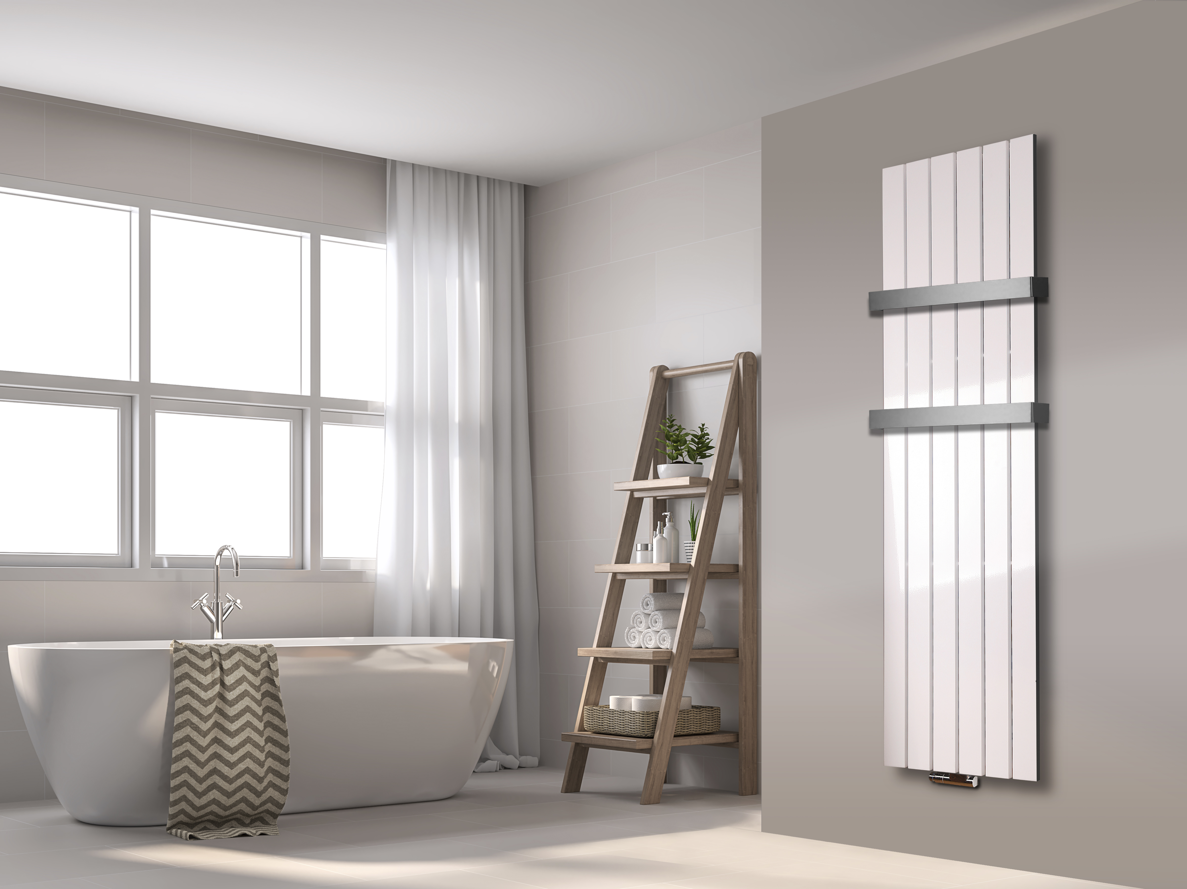 BADHEIZKÖRPER Design Peking 3 180x47cm 1118 Watt weiß (+2 Halter 50mm) SZAGATO Designheizkörper Handtuchheizkörper mit Mittelanschluss Handtuchwärmer