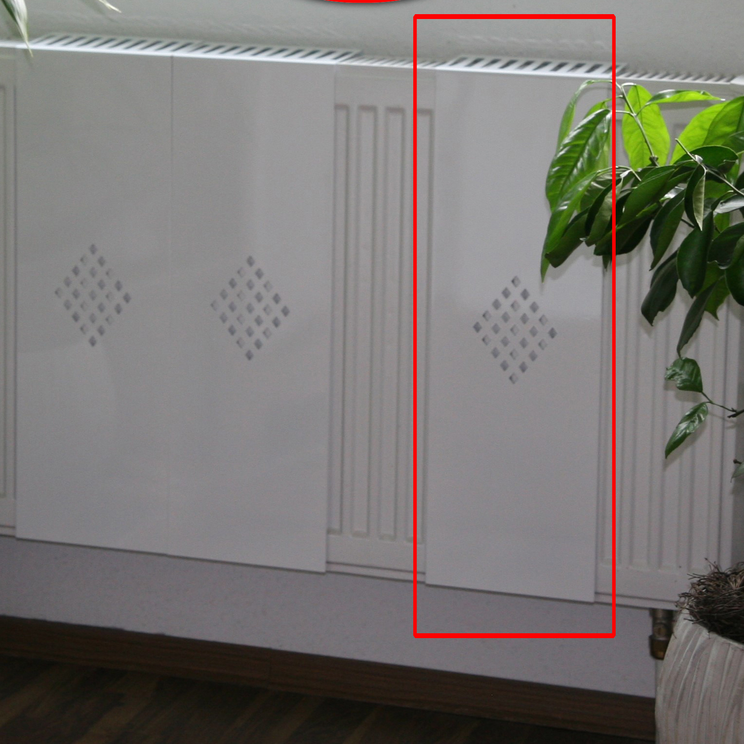 Heizkörperverkleidung 60 x 20cm Design Raute weiß (SET= 3 Stück) SZAGATO Heizungsverkleidung Verkleidung Heizkörper Abdeckung für Heizkörper