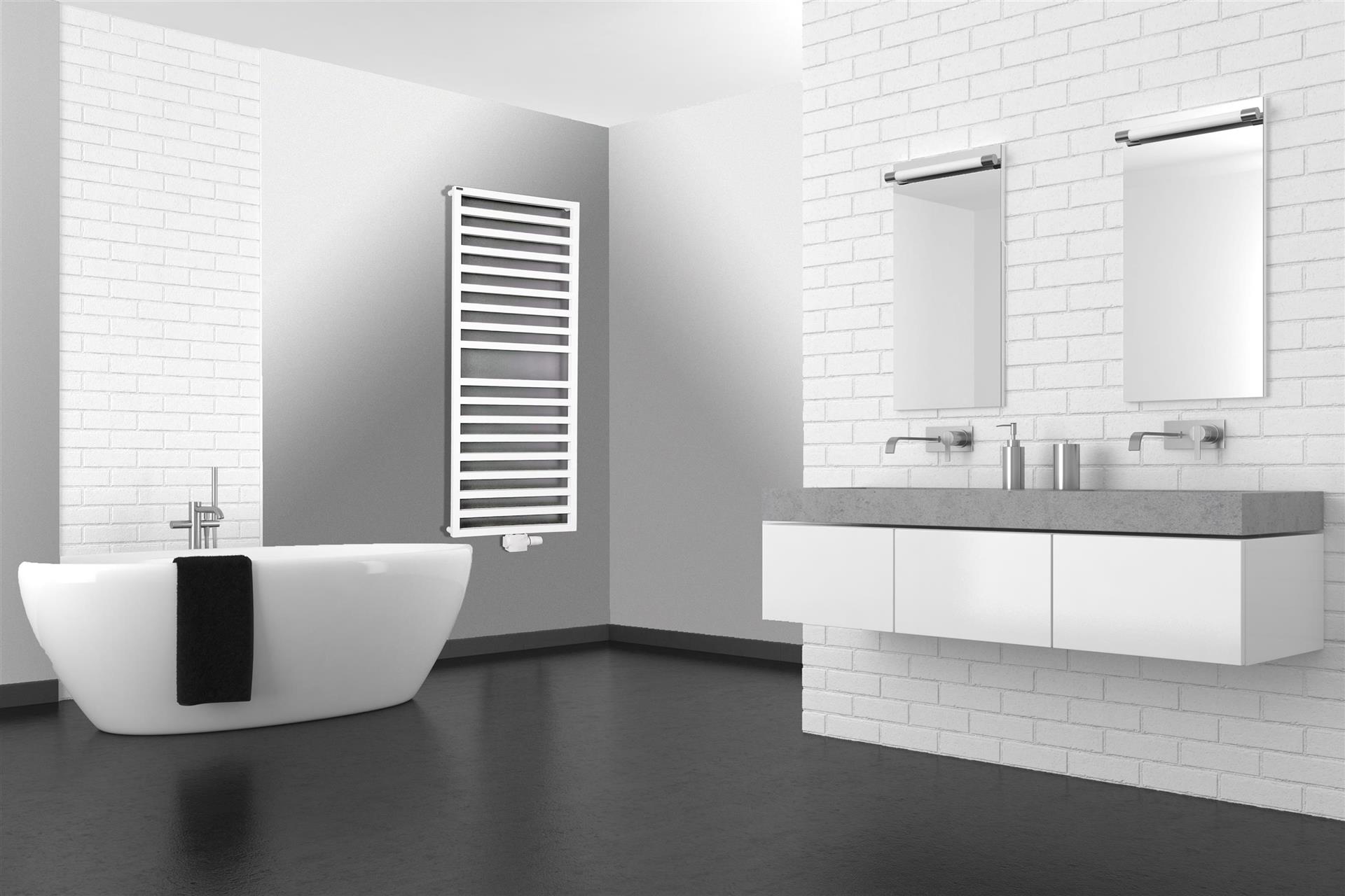 BADHEIZKÖRPER Design Square 2 147x60cm 810 Watt weiß SZAGATO Designheizkörper Handtuchheizkörper mit Mittelanschluss Handtuchwärmer