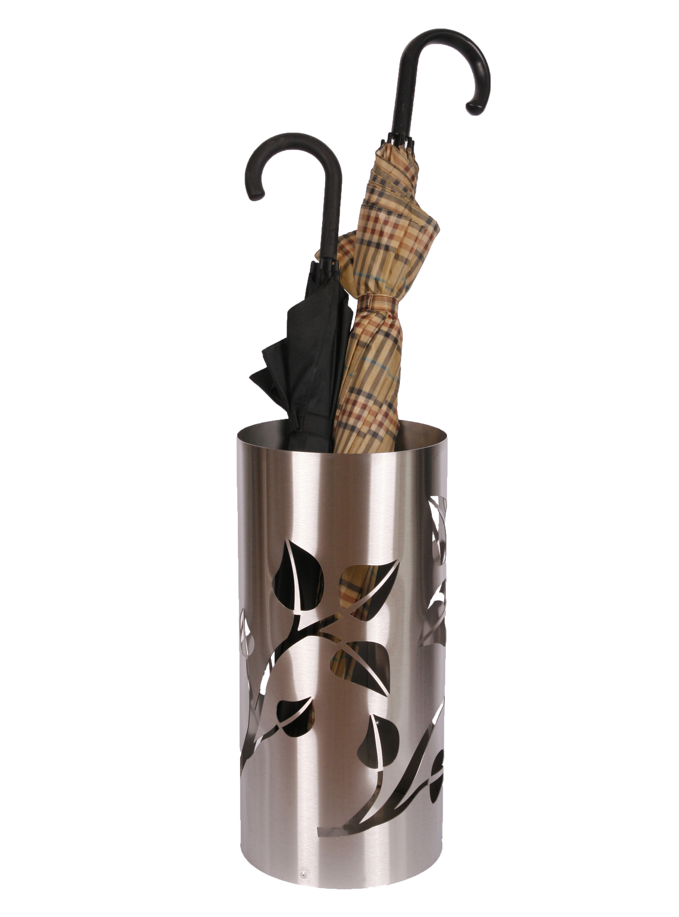 Schirmständer Design Leaves 49xØ23cm Edelstahl matt SZAGATO Regenschirmständer Schirmständer Schirmhalter moderne Regen-Schirmständer Schirmständer