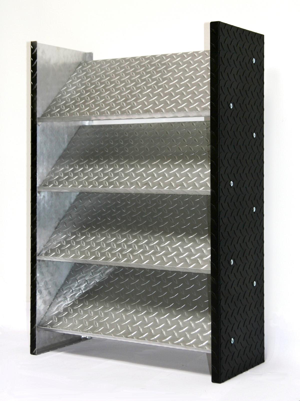 Schuhregal Metall Alu SZAGATO 88x60x26cm 12 Paar 4 Böden Bicolor Made in Germany Schuhschrank Schuhregal Metall Schuhablage schmal Schuhregal schwarz