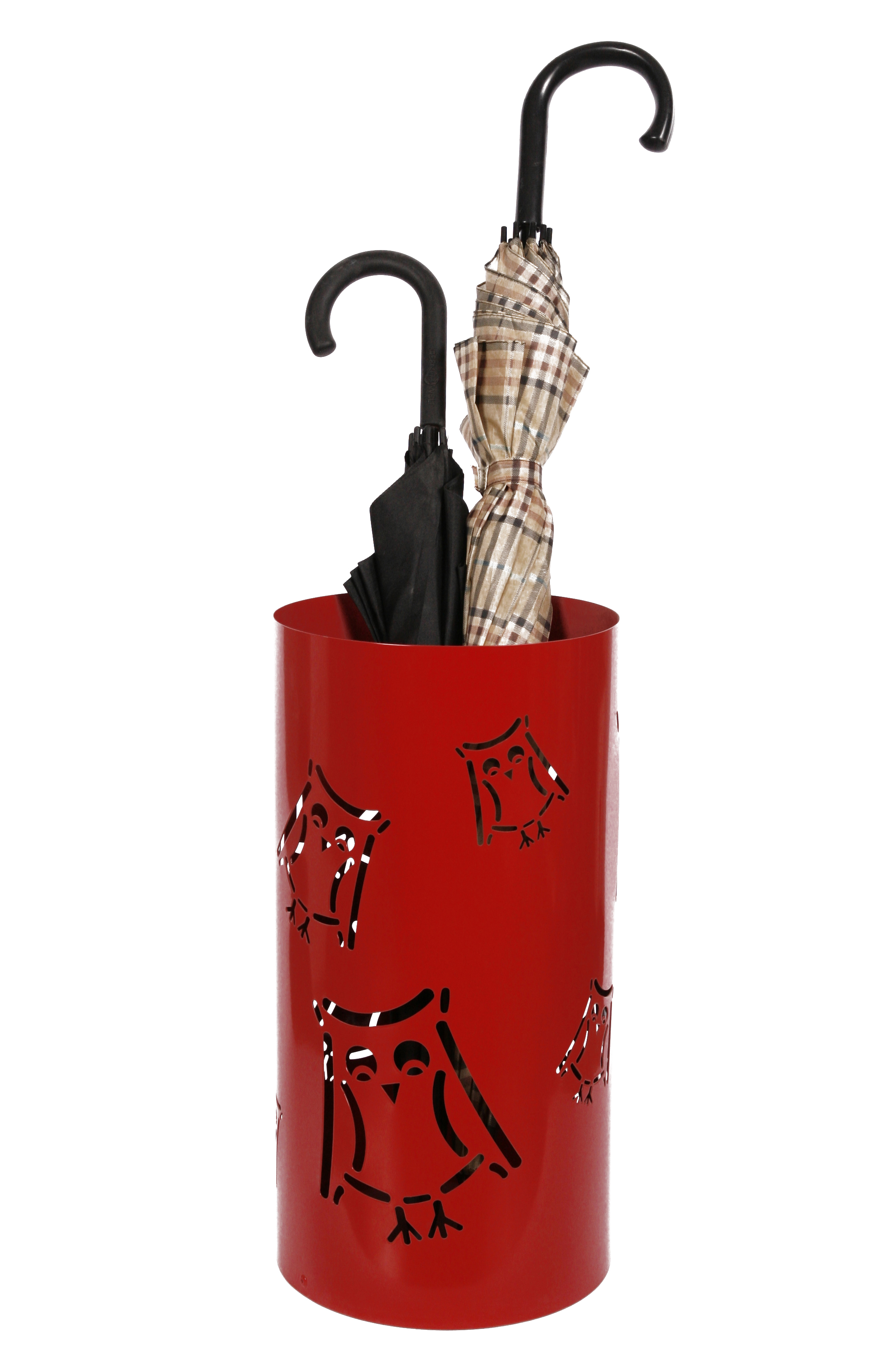 Schirmständer Design Eule 49xØ23cm rot SZAGATO Made in Germany moderner Regenschirmständer groß Schirmhalter Regenschirmhalter Design