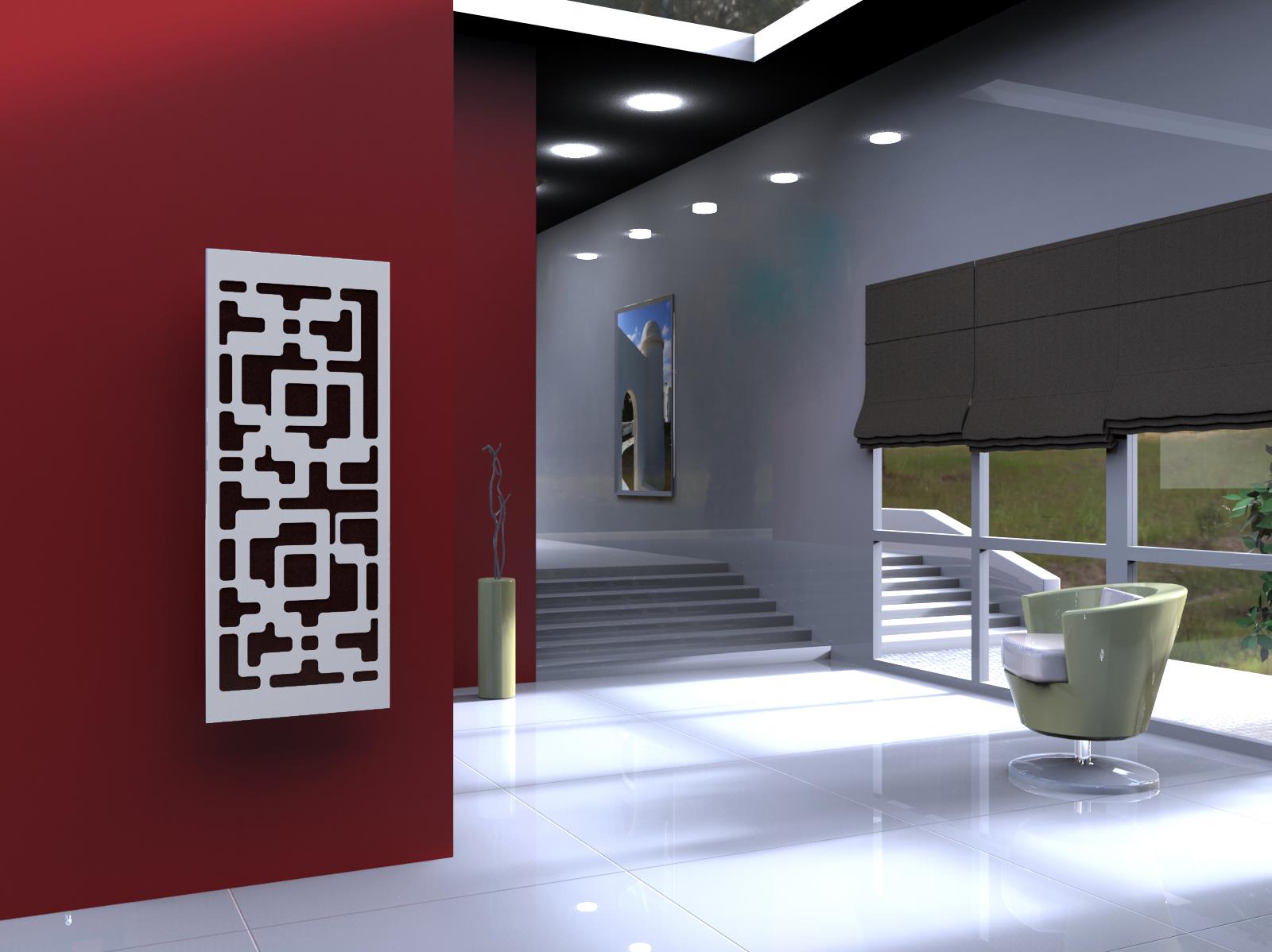 BADHEIZKÖRPER Design Downtown 2 120x47cm 799 Watt weiß SZAGATO Designheizkörper Handtuchheizkörper mit Mittelanschluss Handtuchwärmer