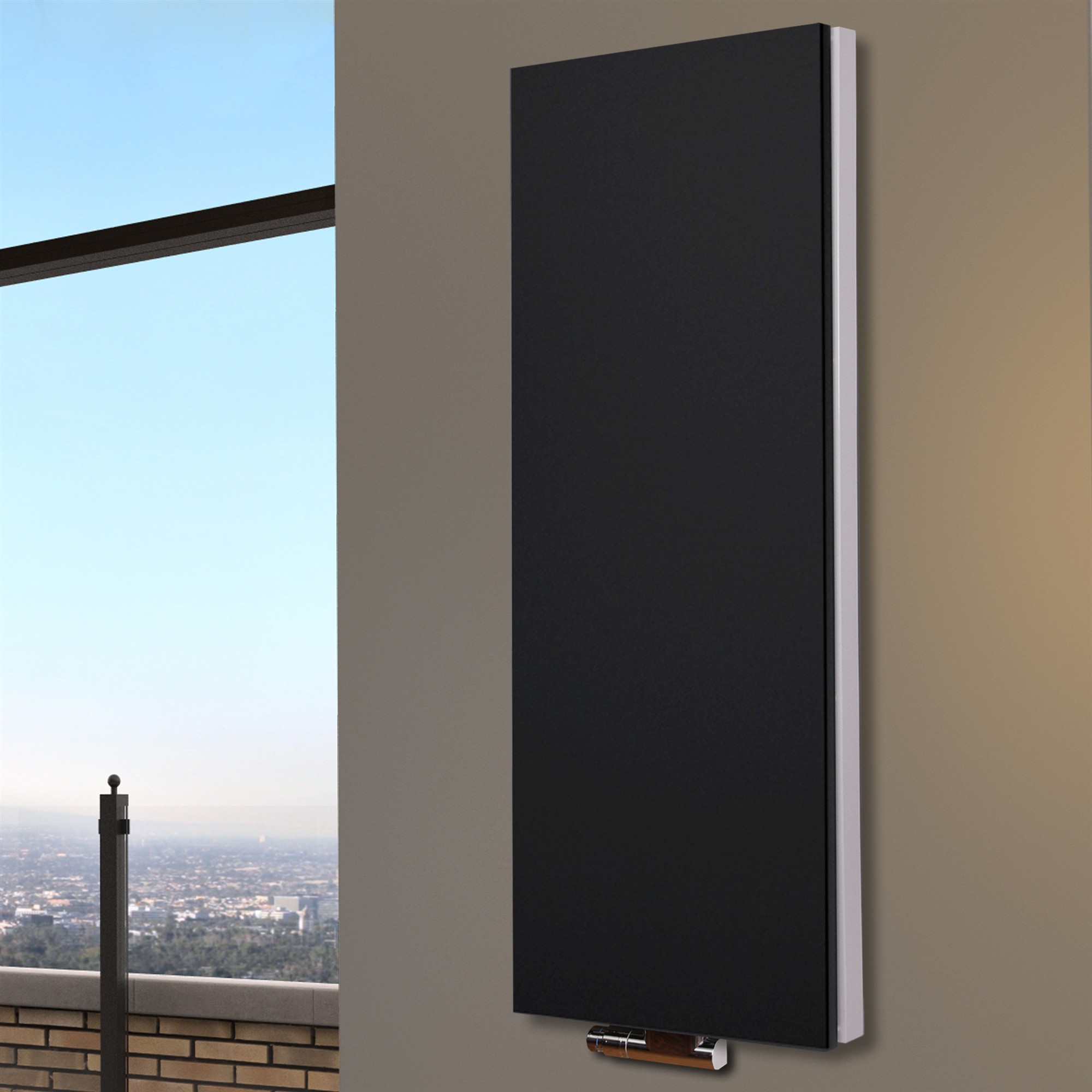 BADHEIZKÖRPER Design Mirror Steel 5 120x47cm 1458 Watt schwarz SZAGATO Designheizkörper Handtuchheizkörper mit Mittelanschluss Handtuchwärmer