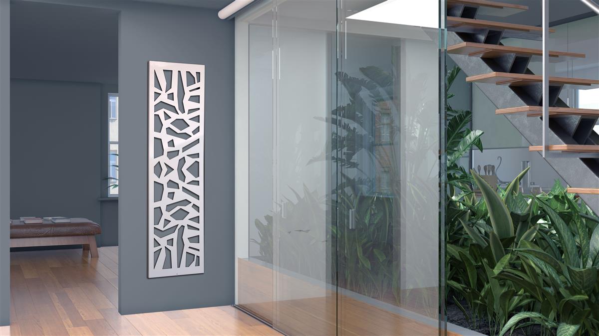 Wandgarderobe Design Mosaik 140x40cm weiß SZAGATO Made in Germany Garderobenpaneel Garderobenleiste Garderobenleisten Flurgarderobe Garderobe Flur