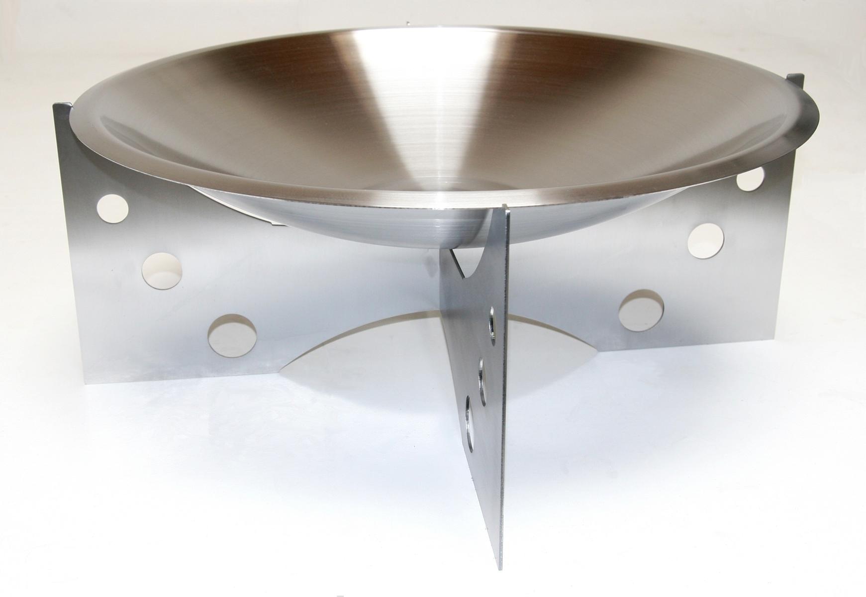 Feuerschale Garten aus Edelstahl ØxH 70x30cm Design 1 SZAGATO Feuerschale für den Garten Feuerschale outdoor Grillschale Grillkorb 70cm groß