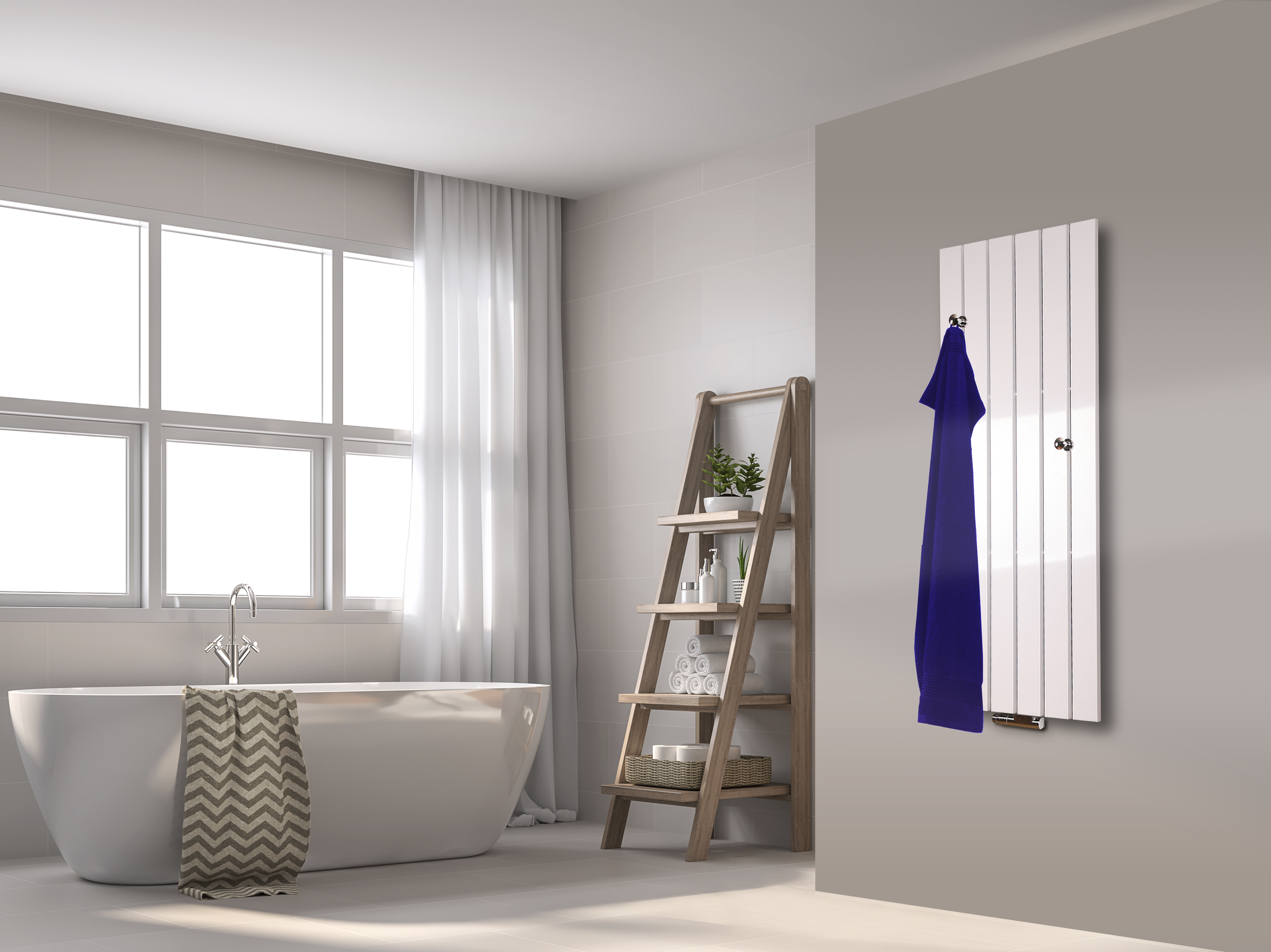 BADHEIZKÖRPER Design Peking 2 120x47cm 799 Watt weiß (+ 2 Knopfhalter) SZAGATO Designheizkörper Handtuchheizkörper mit Mittelanschluss Handtuchwärmer