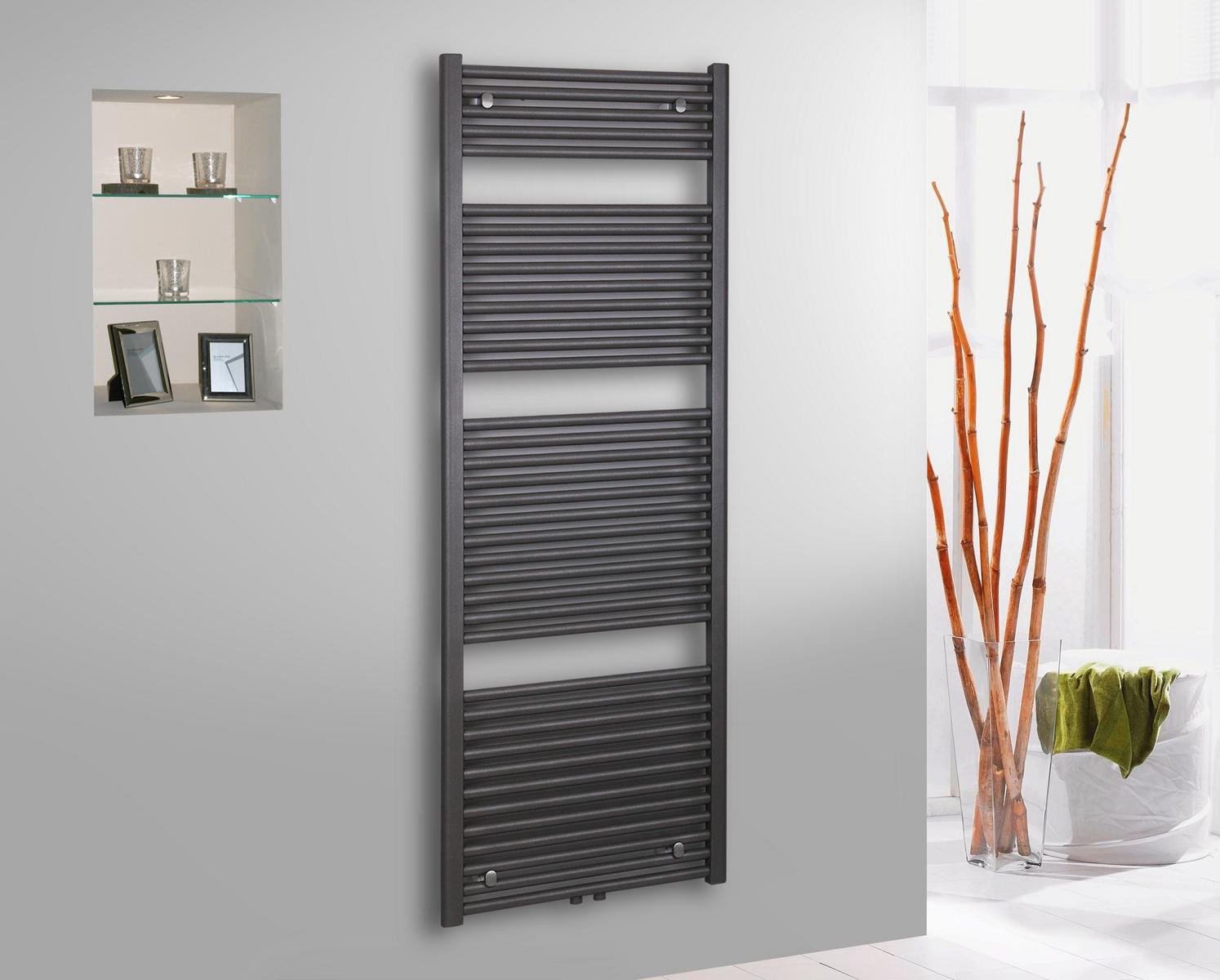 BADHEIZKÖRPER Design Bremen 3 177x60cm 1450 Watt anthrazit moonstone SZAGATO Handtuchheizkörper Mittelanschluss Handtuchwärmer Mittelanschluss