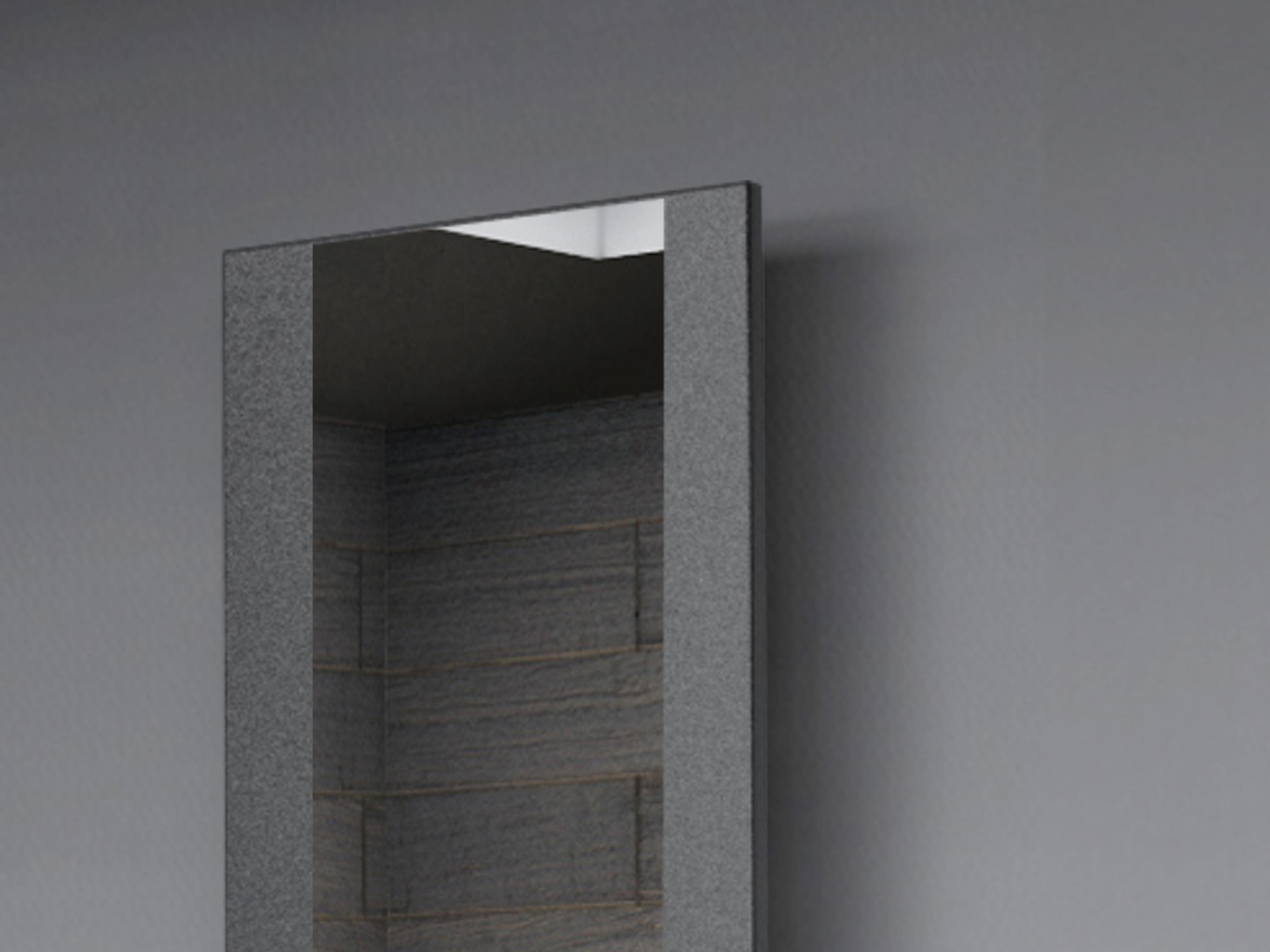 BADHEIZKÖRPER mit Spiegel Design Singapur 3 180x47cm 1118 Watt anthrazit - moon SZAGATO Design Handtuchheizkörper mit Mittelanschluss Handtuchwärmer