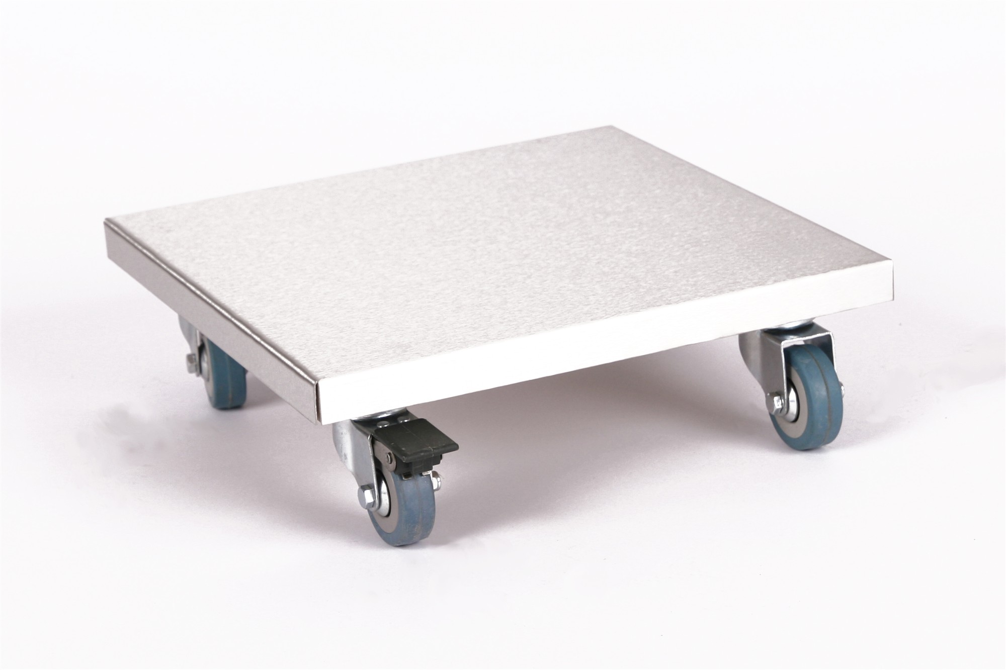 Rollbrett Pflanzenroller 30x30cm Edelstahl 150kg PU-Rolle + Bremse SZAGATO Made in Germany Blumenuntersetzer Möbelroller Outdoor Blumenroller