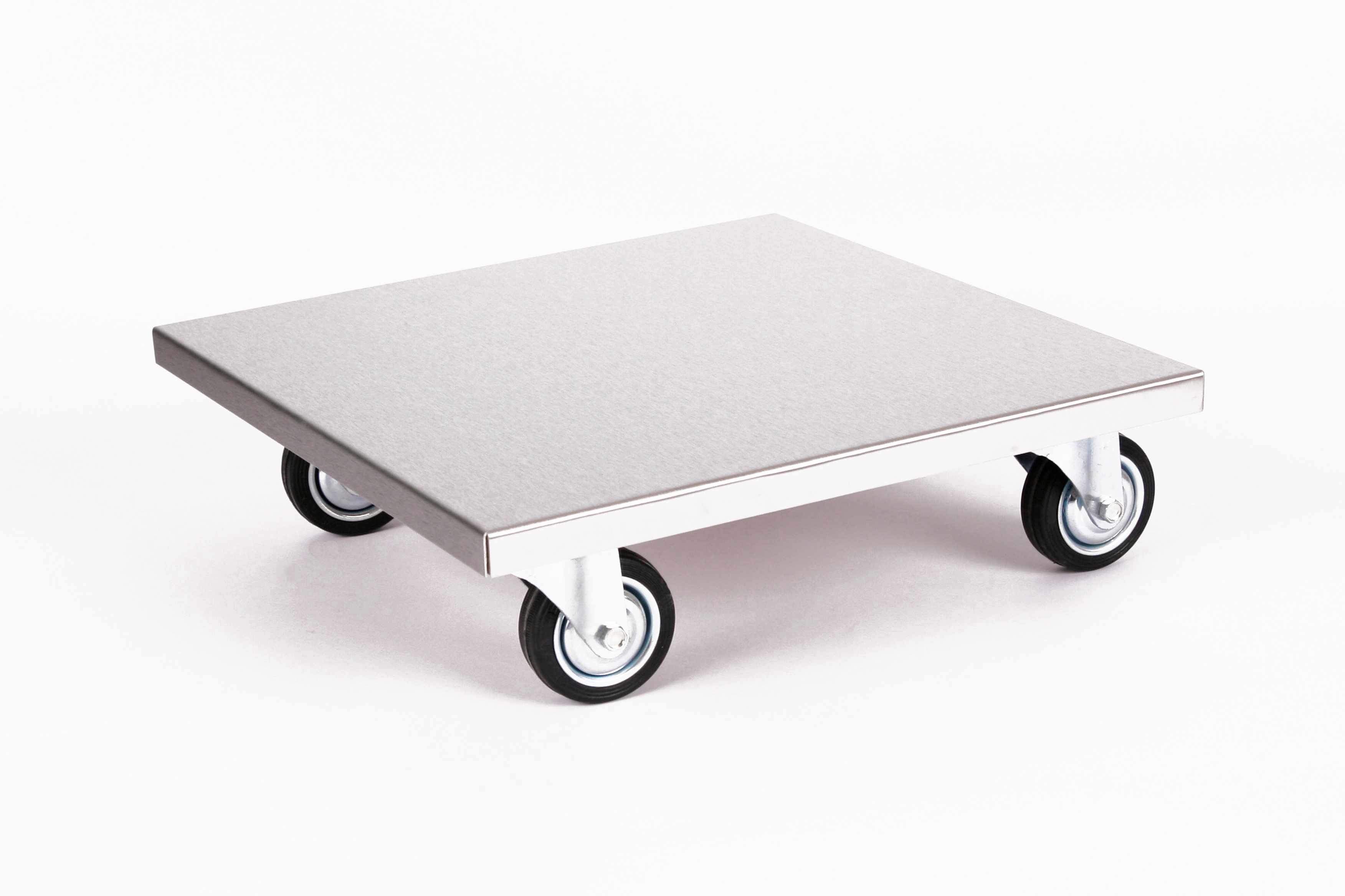 Rollbrett Pflanzenroller 40x40cm Edelstahl 200kg große Rollen SZAGATO Made in Germany Blumenuntersetzer Möbelroller Blumenroller Transportroller